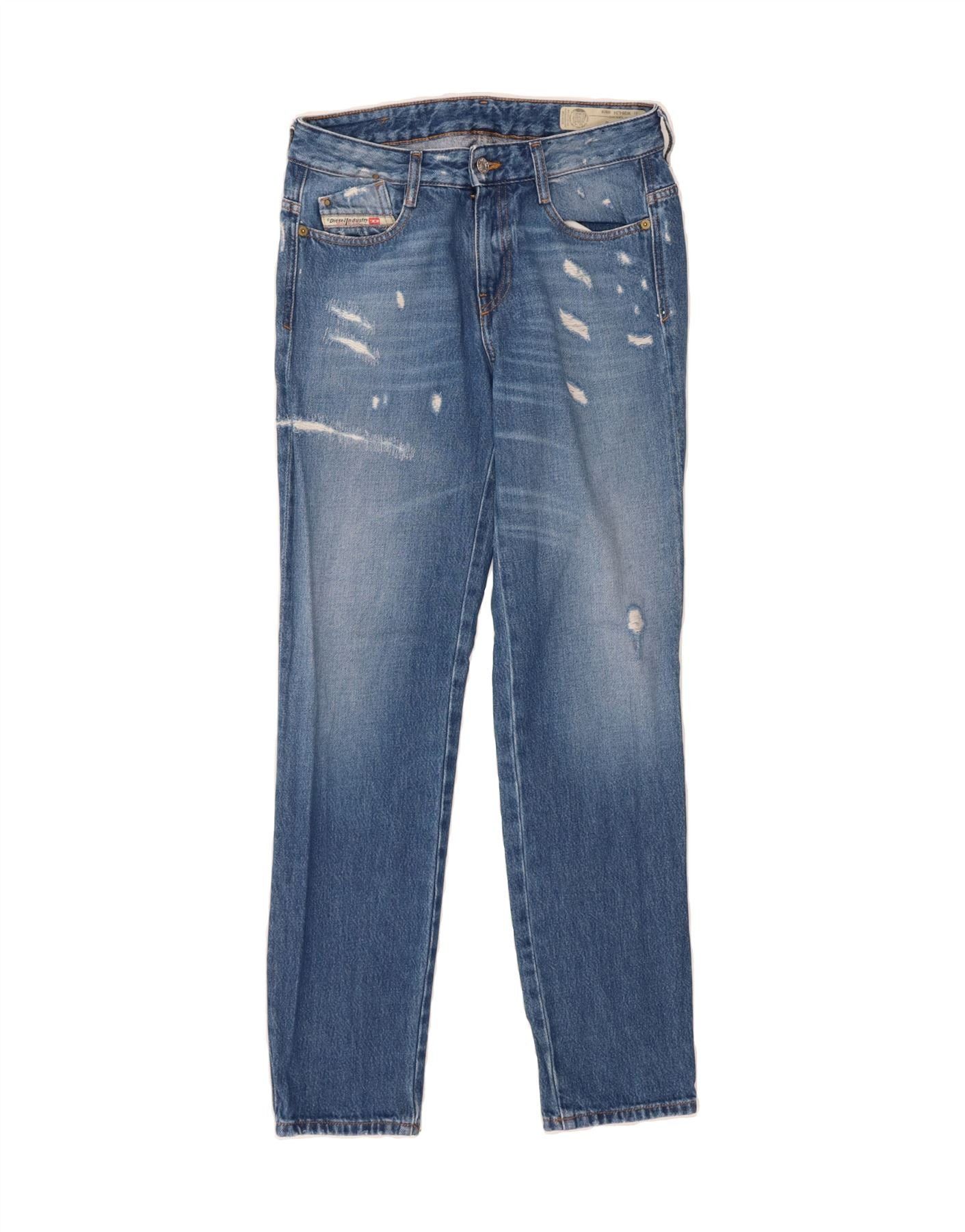 Diesel Womens Distressed Straight Jeans W26 L30 Blue Cotton Size 42" / US 20 - 1 Thumbnail