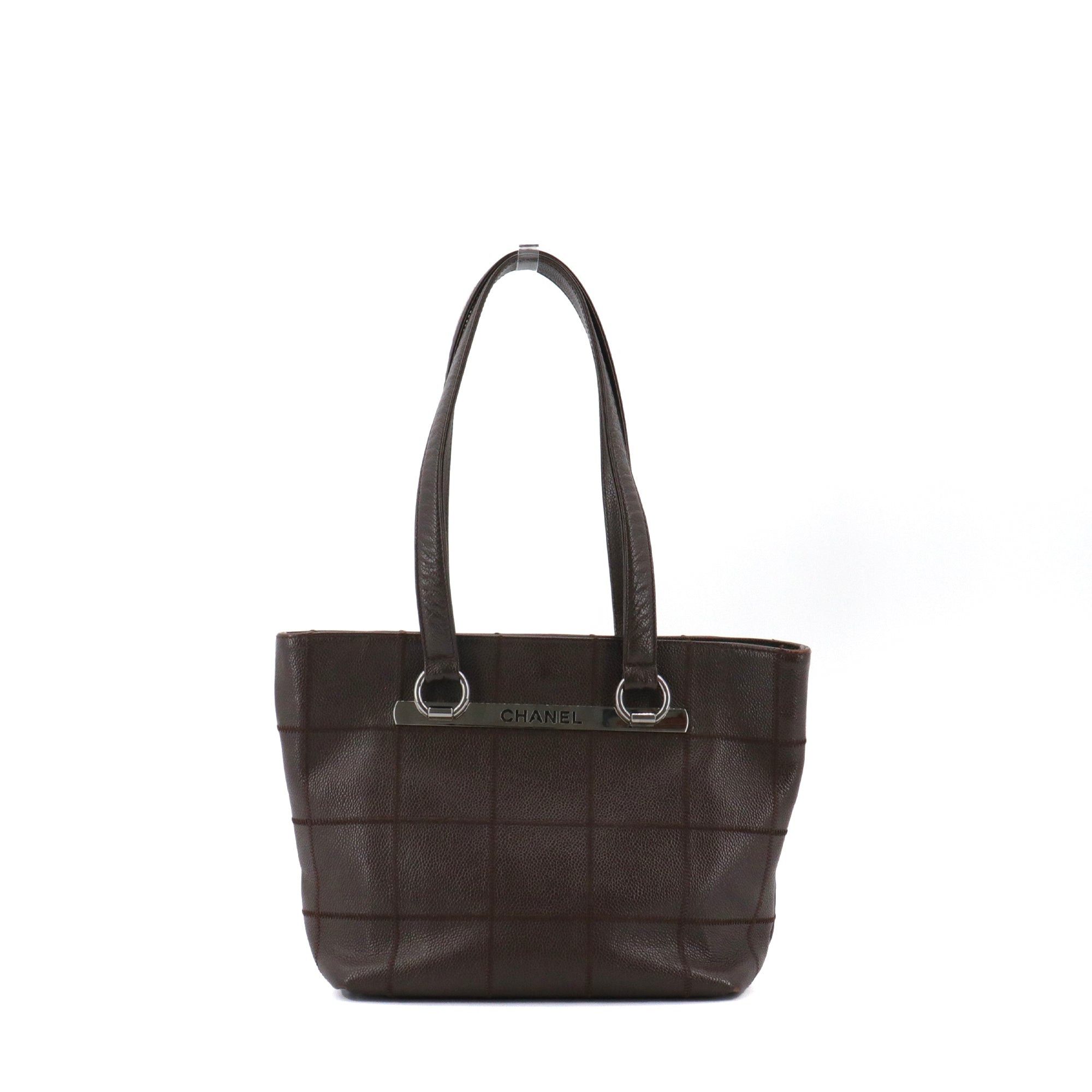 Chanel CHANEL - Chanel Choco Bar tote bag in brown grained leather Size ONE SIZE - 1 Thumbnail
