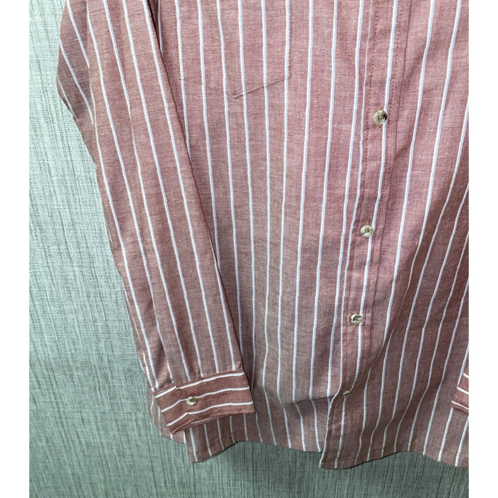 Vintage VINTAGE Spire Shirt 2XLT TALL Striped Long Sleeve Button-Up Red Mens Size US XXL / EU 58 / 5 - 4 Thumbnail