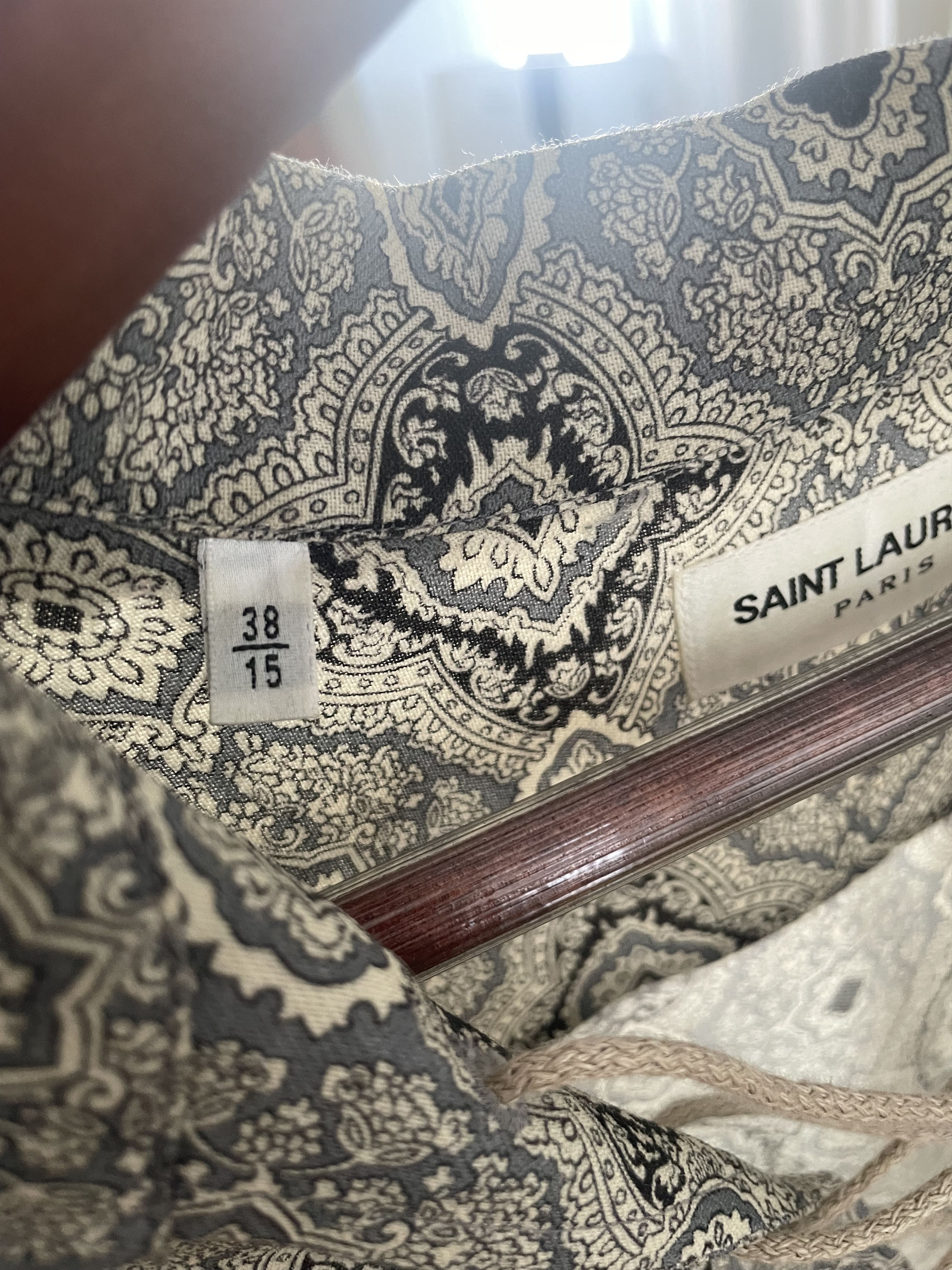Hedi Slimane × Saint Laurent Paris Saint Laurent laces SS short shirt wool Size US S / EU 44-46 / 1 - 5 Thumbnail