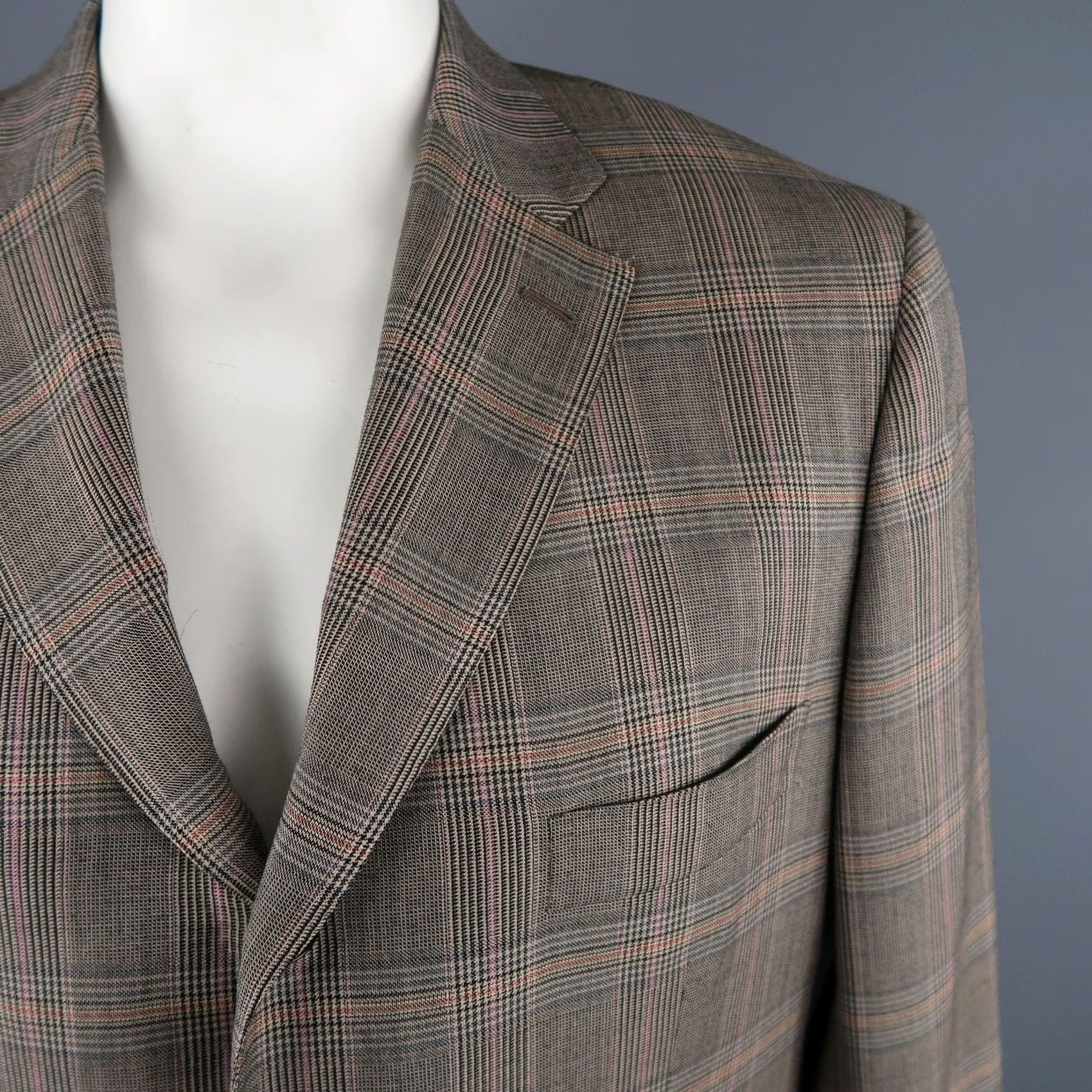 Isaia ISAIA Size 46 Brown Plaid Wool Sport Coat Size US S / EU 44-46 / 1 - 3 Thumbnail