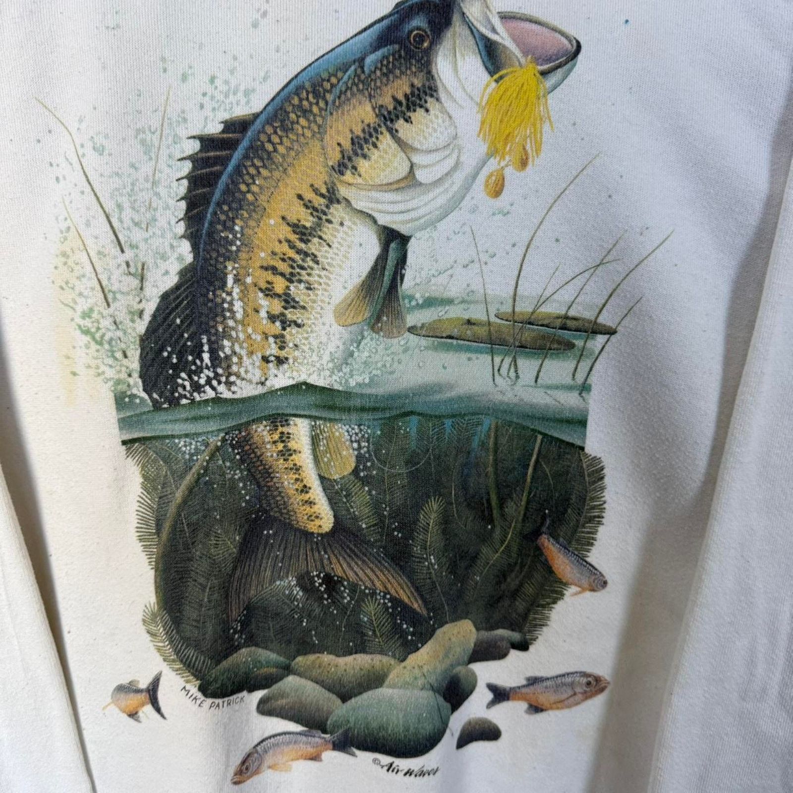 Other Vintage 90s Fishing Nature Sweatshirt White Size US XXL / EU 58 / 5 - 5 Thumbnail