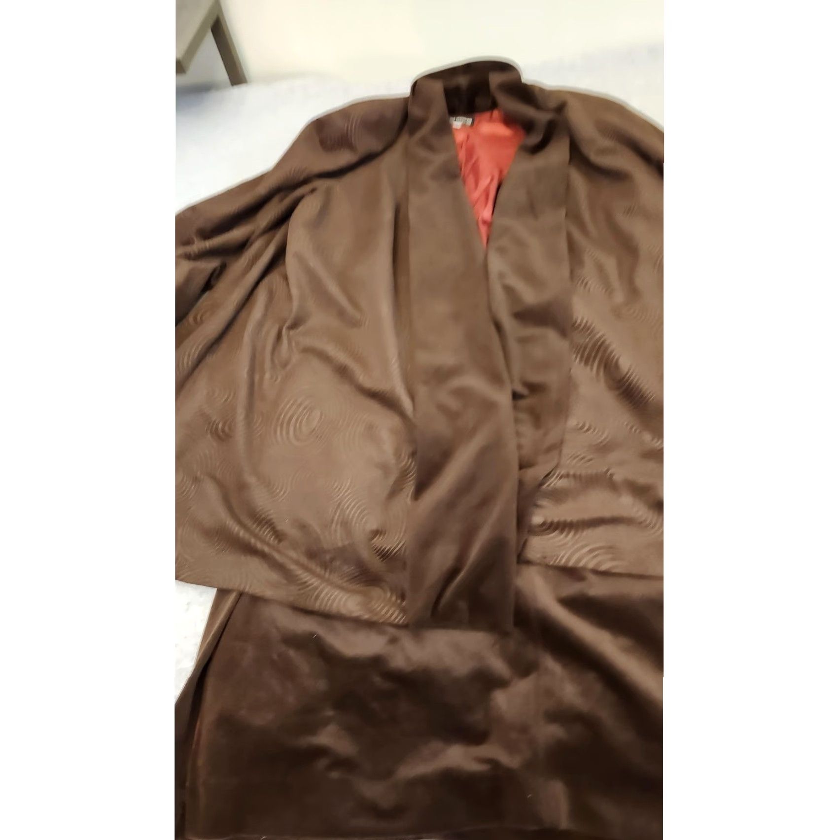Vintage VINTAGE Chad Stevens 2 Piece Skirt Suit Set Womens 16W Brown Faux Suede Embossed USA Size 38" / US 16 / IT 52 - 5 Thumbnail