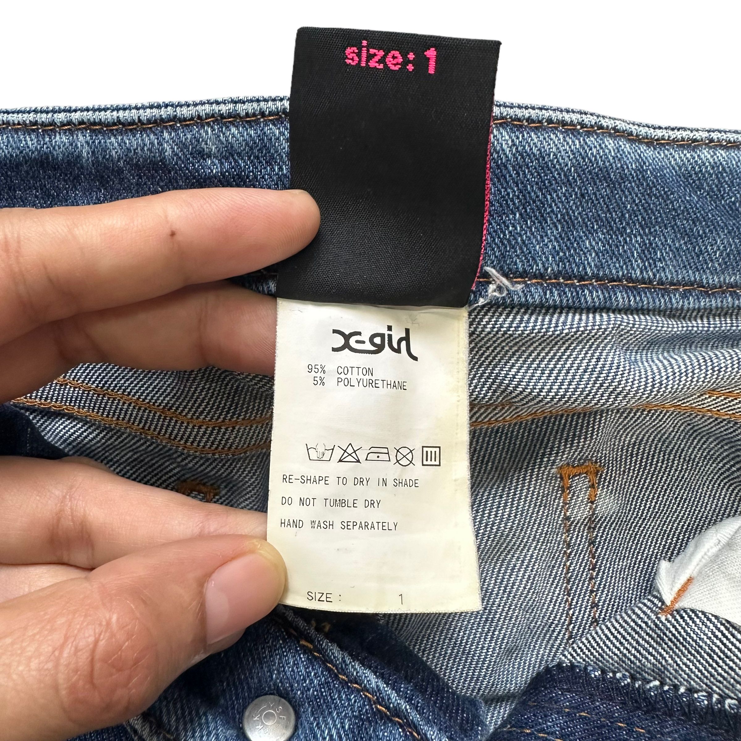 Japanese Brand TRASHED🔥 X-GIRL X-GIRL MADE IN JAPAN JEANS #7458-147 Size 27" / US 4 / IT 40 - 10 Thumbnail