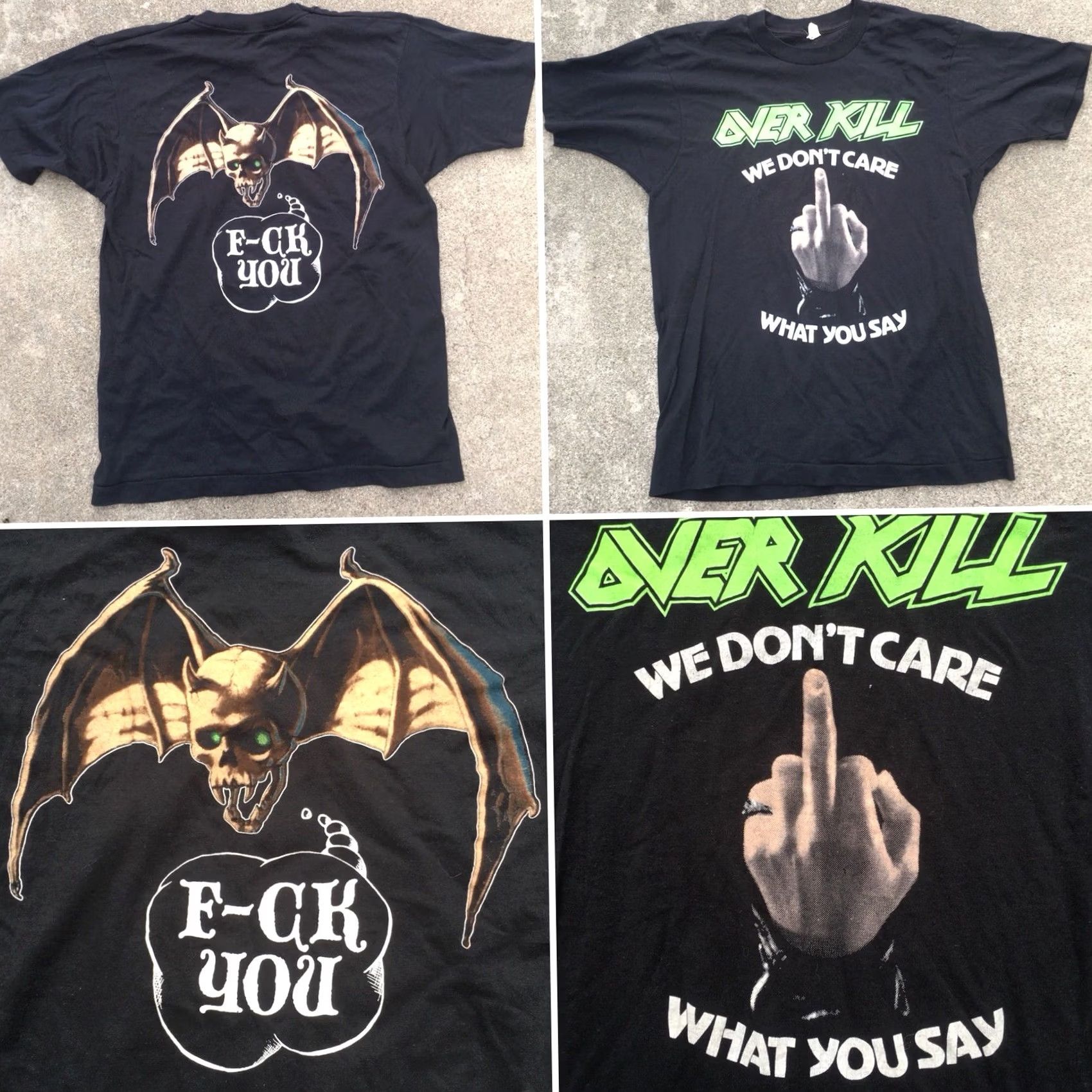 Vintage Vintage Screen Stars Overkill We Don’t Care What You Say T-Shirt 80s 1980s Black M Mens Graphic Tee Size US M / EU 48-50 / 2 - 5 Thumbnail