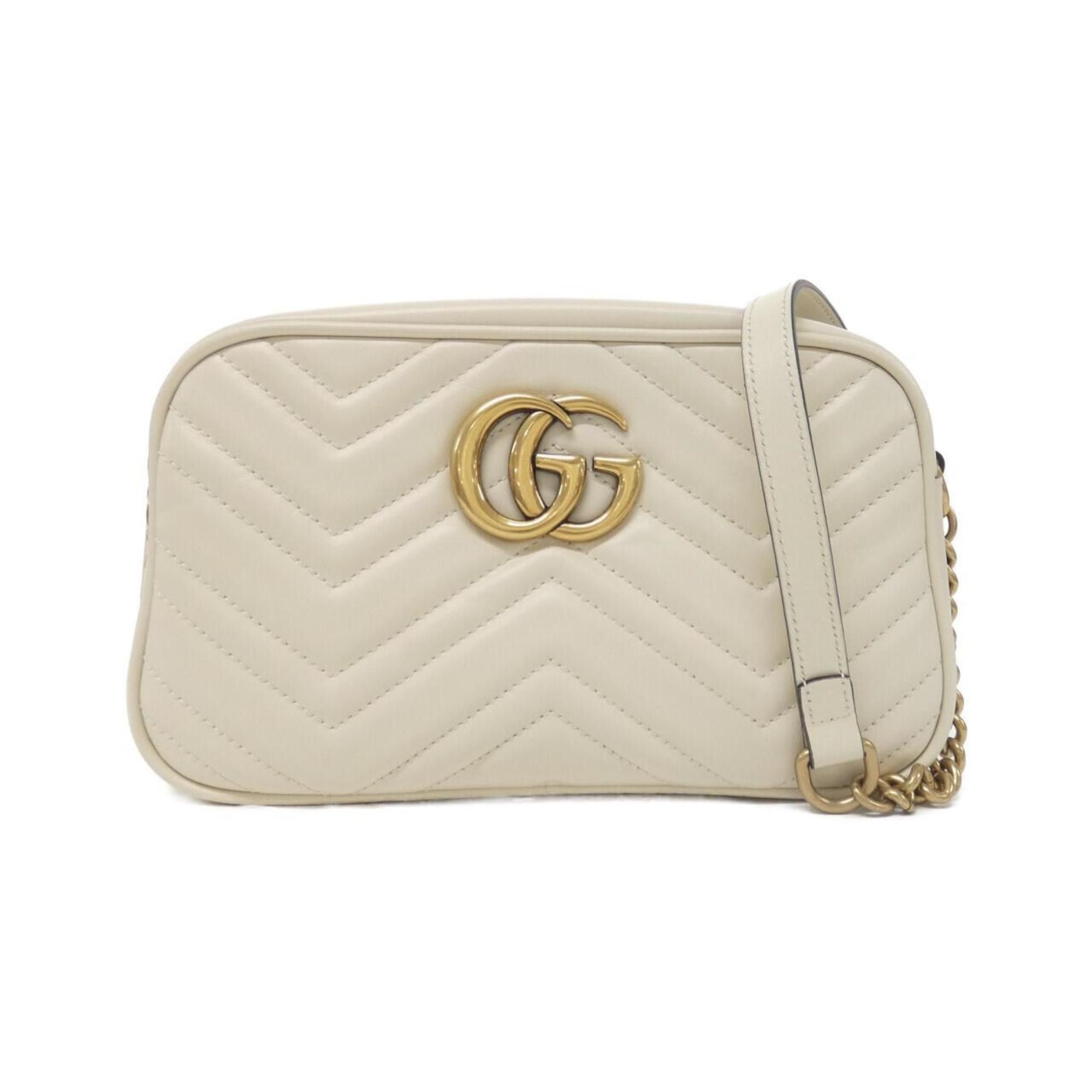 Gucci GG Marmont 447632 Dtd1T Shoulder Bag in Beige, Women's