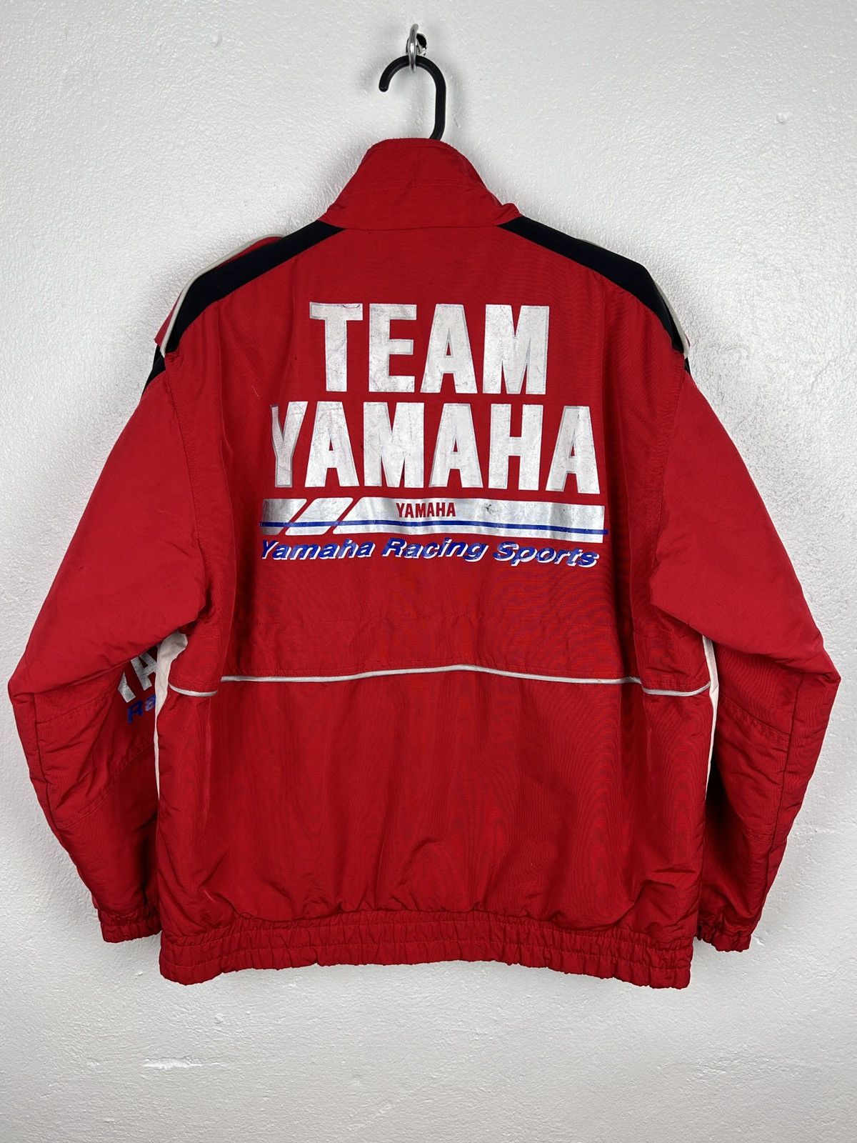 Vintage 80s Vintage Team Yamaha Sports Zippered Racing Jacket In Red Size US L / EU 52-54 / 3 - 9 Thumbnail