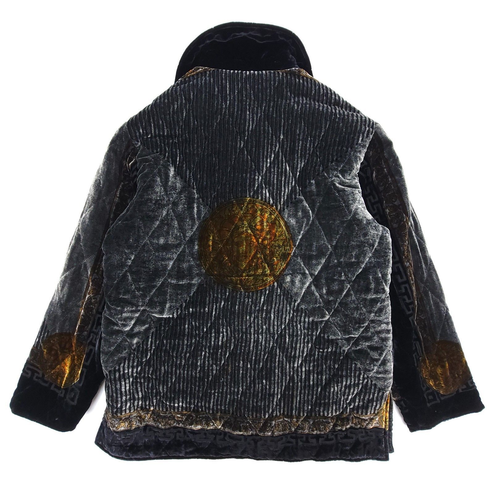 Vintage Old Money Ceta Italiana 100% Silk 90s Medusa Velvet Jacket Size US S / EU 44-46 / 1 - 2 Thumbnail