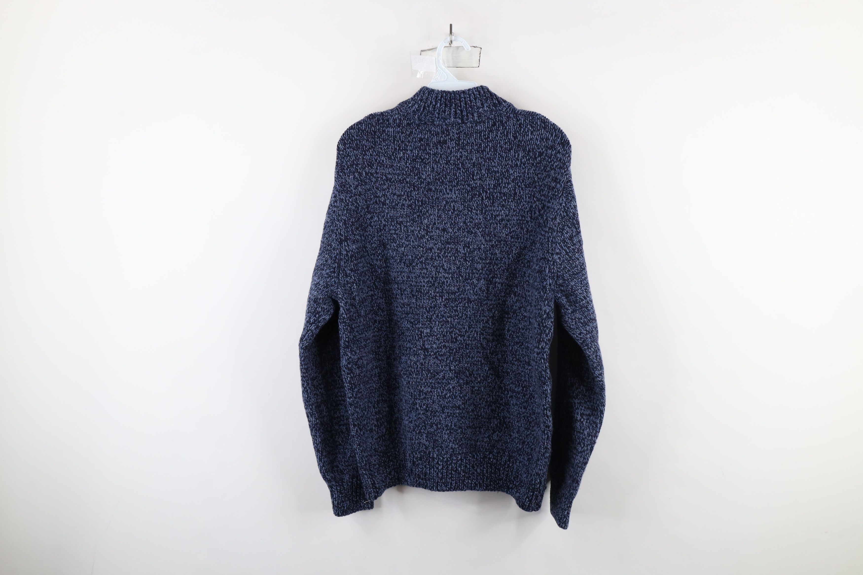 L.L. Bean Vintage 90s LL Bean Lambswool Henley Sweater Heather Blue Size US M / EU 48-50 / 2 - 7 Thumbnail