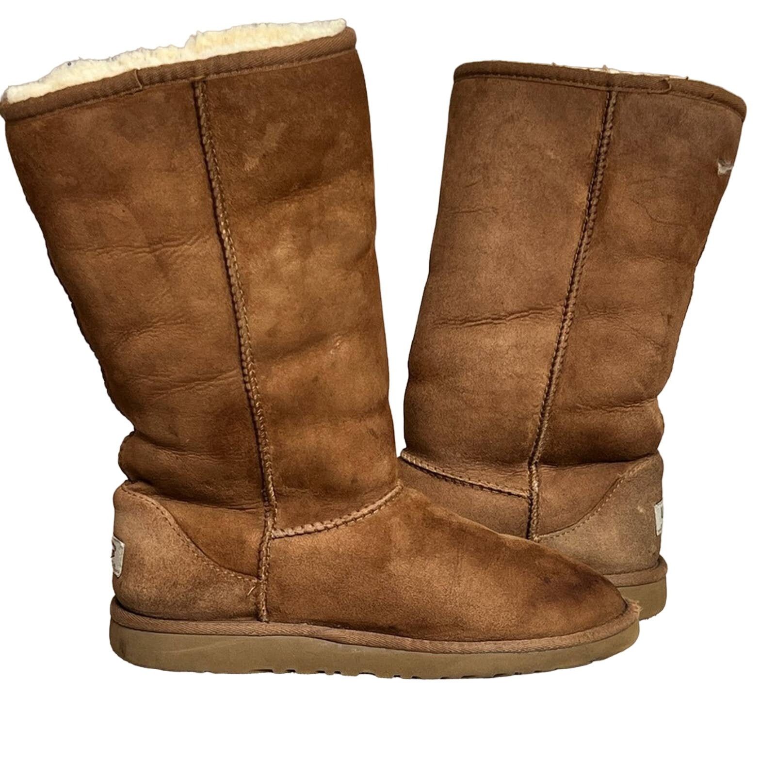 Ugg WOMENS UGG CLASSIC TALL BROWN SUEDE BOOTS SIZE 6 NICE Size US 6 / IT 36 - 2 Thumbnail