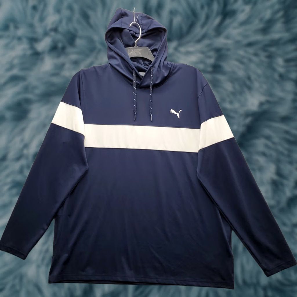 Puma PUMA Golf Hoodie Mens Large Navy Colorblock Performance Stretch Zip Pocket Size US L / EU 52-54 / 3 - 1 Thumbnail