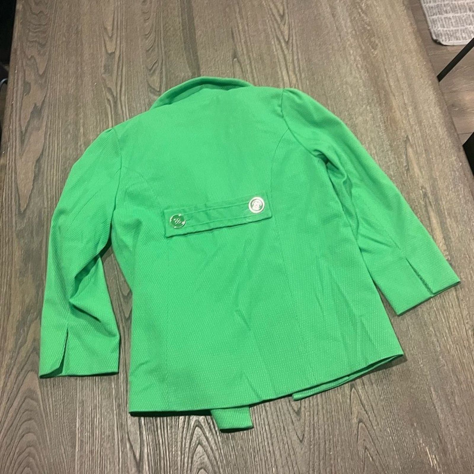 Vintage Dialogue Kelly Green Pea Coat Button Front Collared Size XS Size XS / US 0-2 / IT 36-38 - 4 Thumbnail