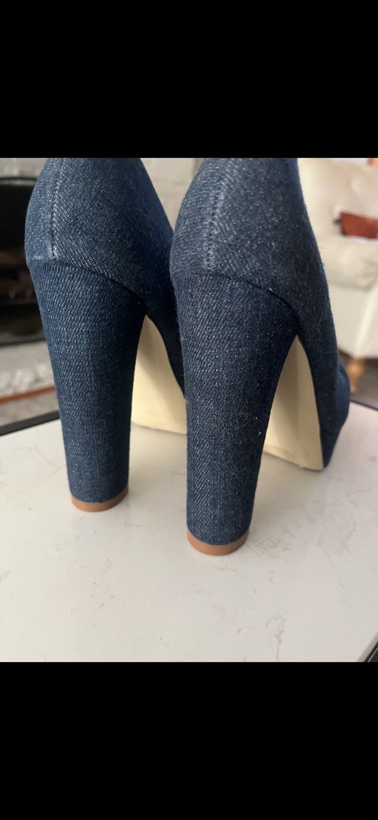 Fashion Nova Dark Denim Heels Size US 6.5 / IT 36.5 - 5 Thumbnail