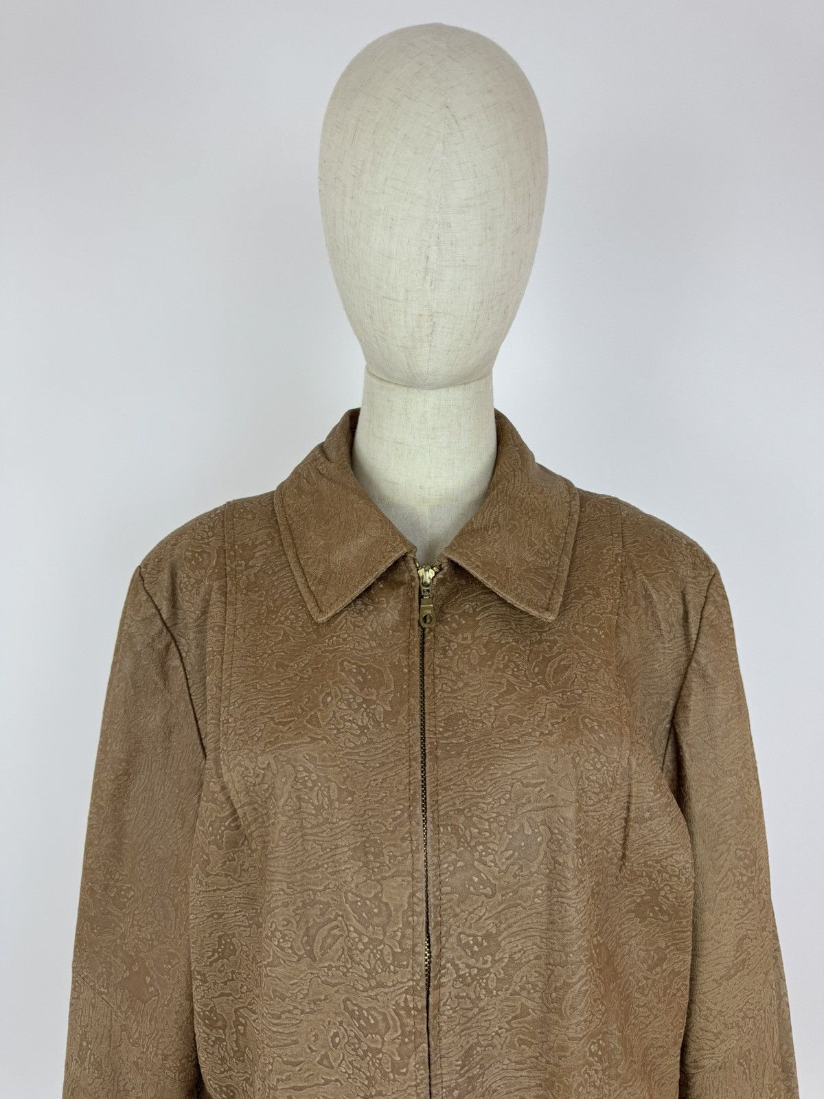 Vintage Giorgio MOBIANI Leather Jacket Vintage Avant Garde Style Size L / US 10 / IT 46 - 2 Thumbnail