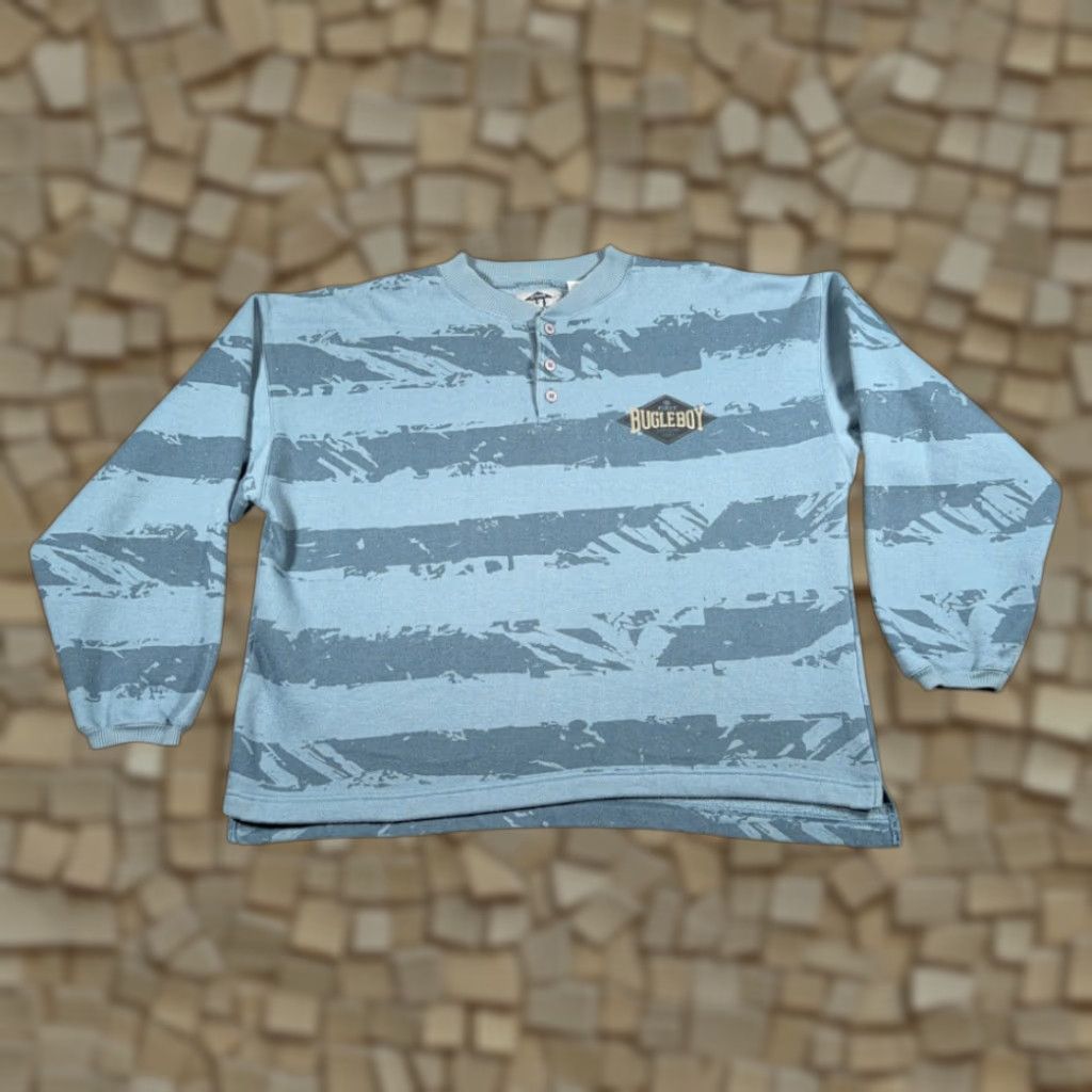 Bugle Boy VINTAGE Bugle Boy Sweater Mens Pullover Knit Striped Blue 90s layout 25x24 Chest Size US M / EU 48-50 / 2 - 1 Thumbnail