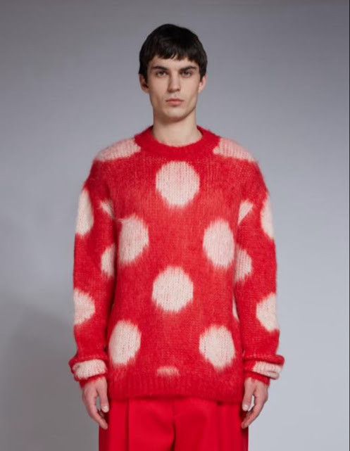 Marni o1w1db10824 Roundneck Sweater in Red White Size US L / EU 52-54 / 3 - 2 Thumbnail