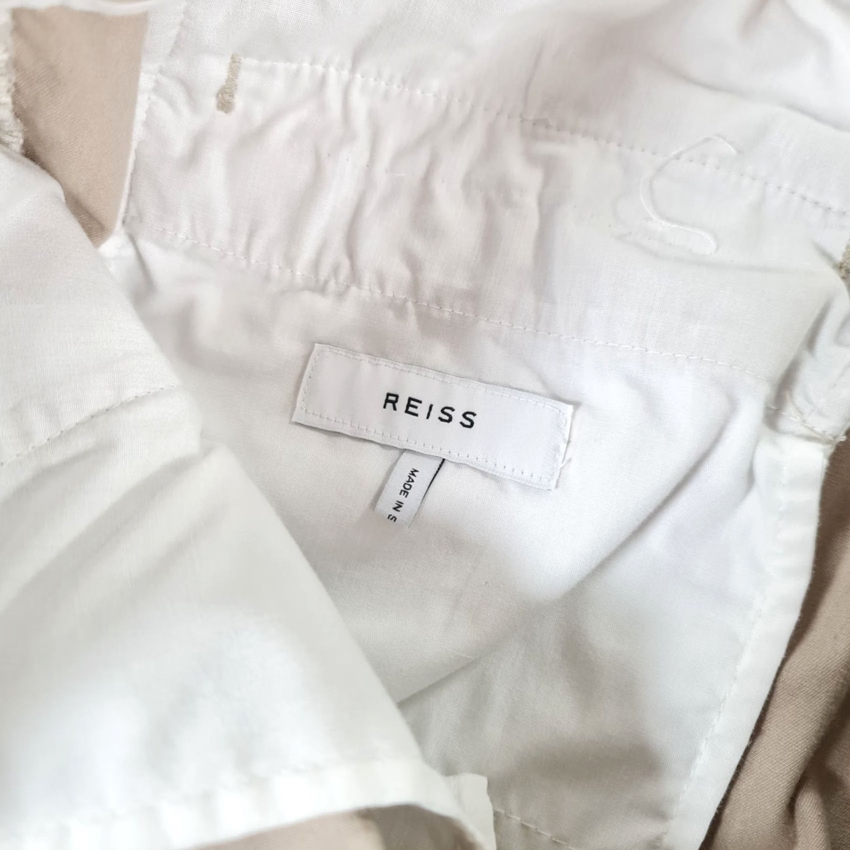 Reiss Reiss Mens Chinos Trousers Beige W36 L25 Pitch Cotton Stretch Pants Slim Flat Front Zip Fly Pockets Casual Mens Size US 36 / EU 52 - 3 Thumbnail