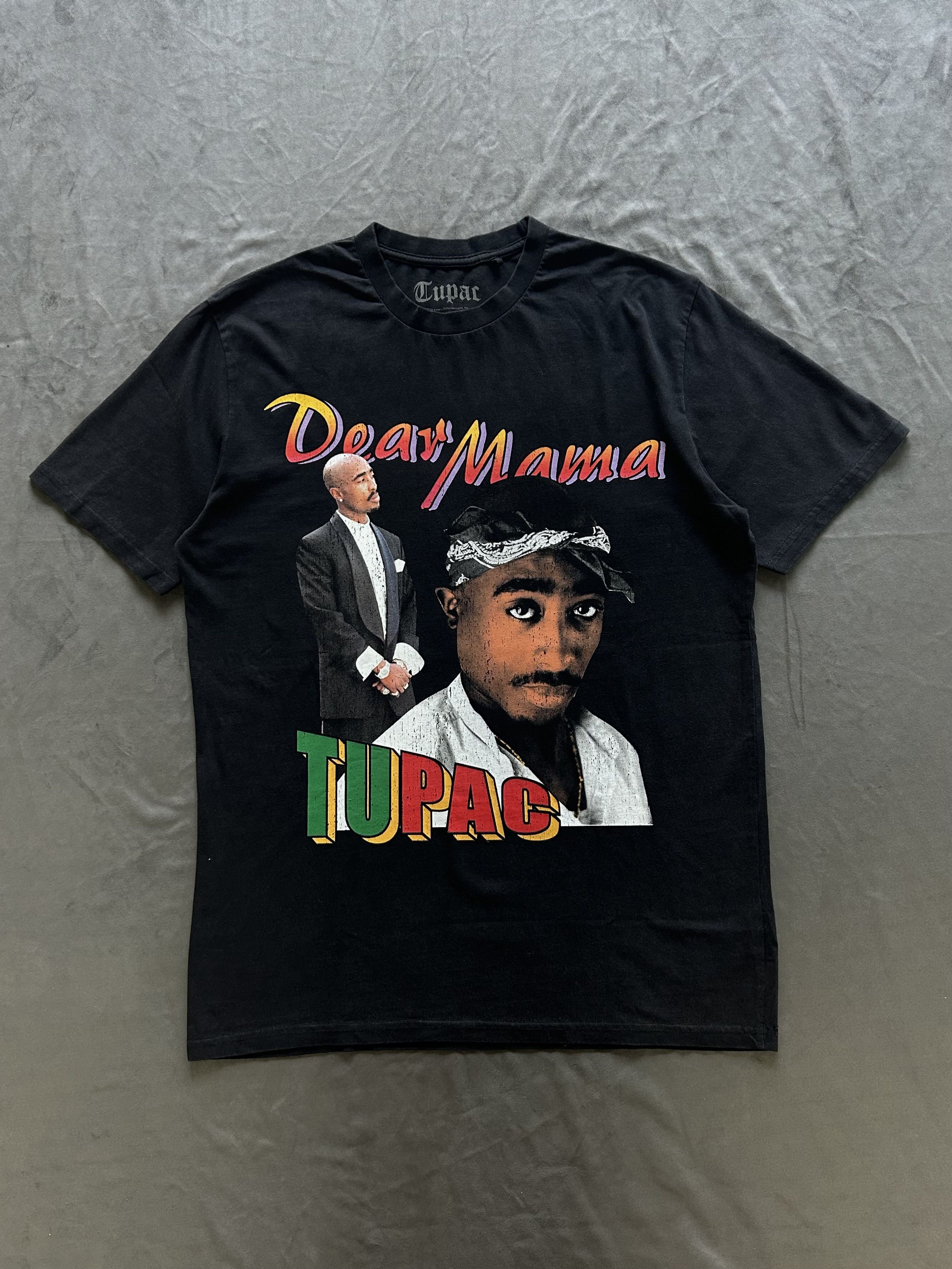 Japanese Brand Deadstock 2Pac Dear Mama Print Black Tee Size Medium Size US M / EU 48-50 / 2 - 1 Thumbnail