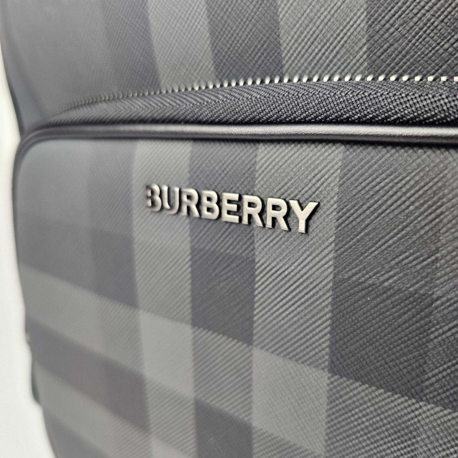 Burberry BURBERRY Rocco Charcoal Checkered E-Canvas Backpack New Size ONE SIZE - 4 Thumbnail
