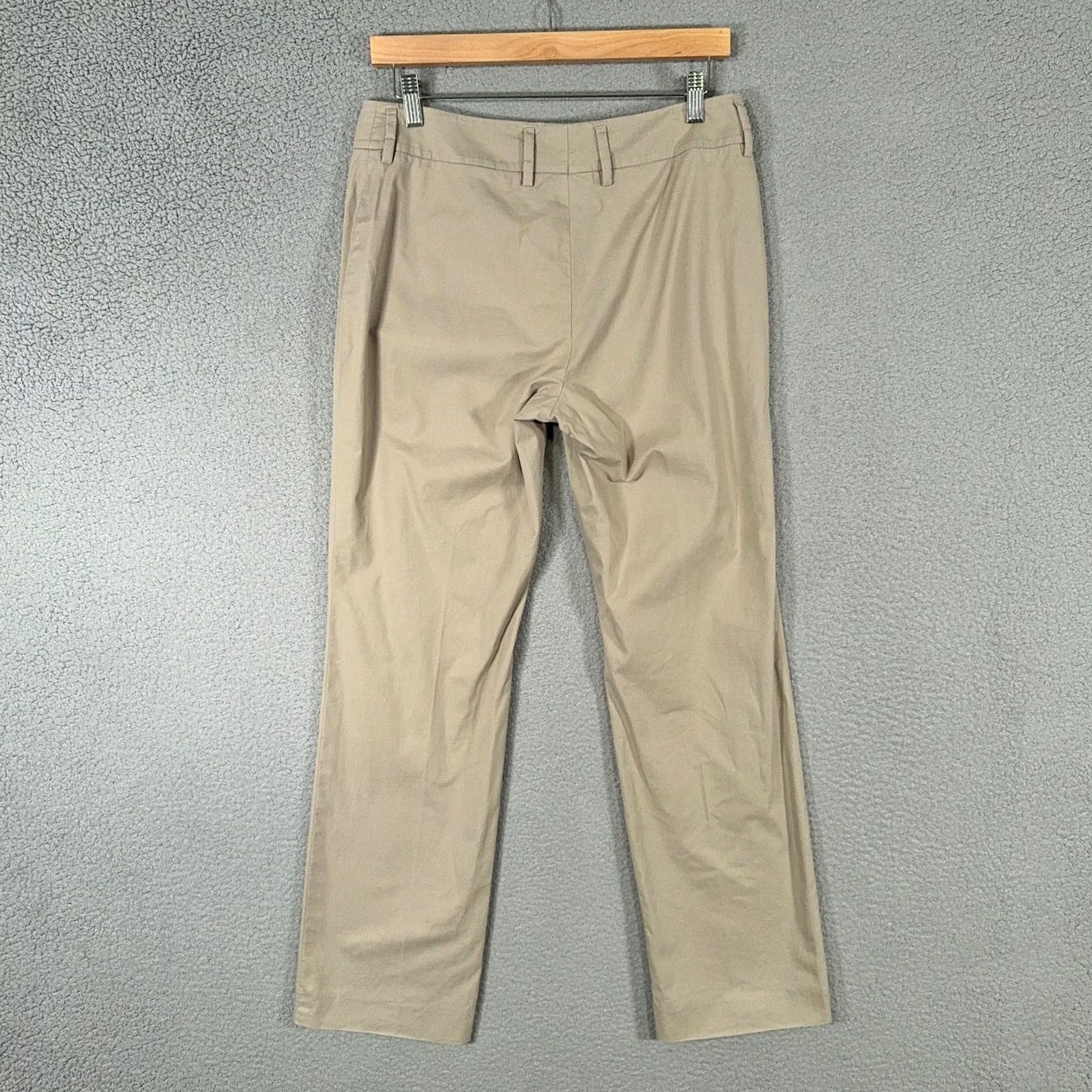 Vintage Akris Punto Pants Womens 8 Beige Flat Front Chino Lightweight Stretch Flawed Size 30" / US 8 / IT 44 - 2 Thumbnail