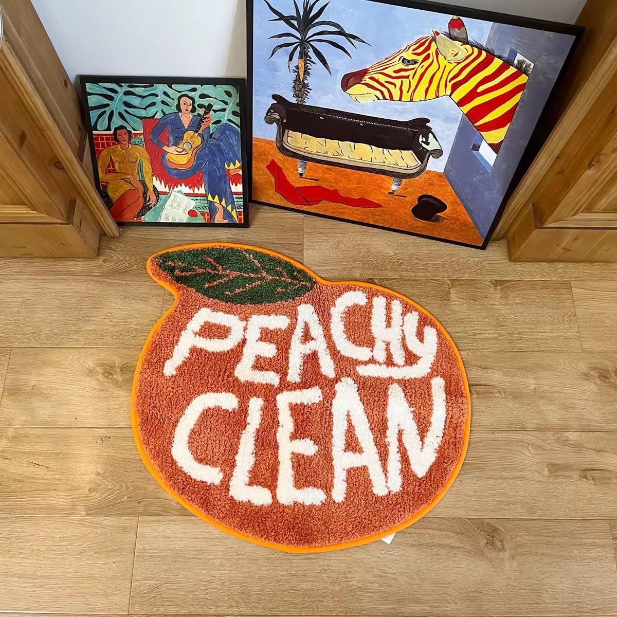 Other Handmade Custom Peach Cute Tufted Living Room Carpet Rug Size ONE SIZE - 1 Thumbnail