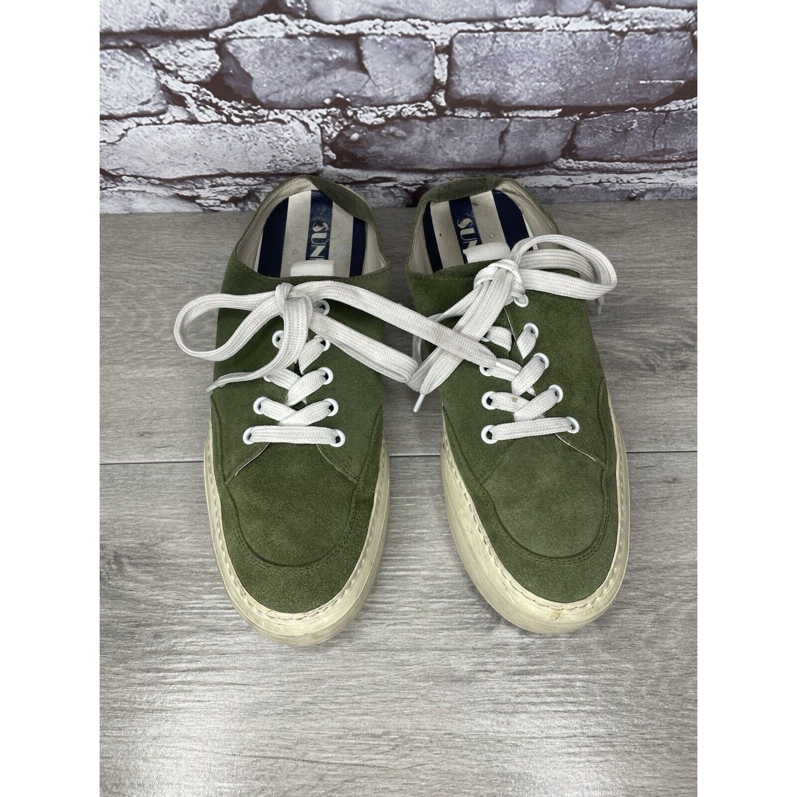 Sunnei Sunnei Green Suede Leather Slip On Lace Up Sneakers Shoes Wo Size US 11 / IT 41 - 15 Thumbnail