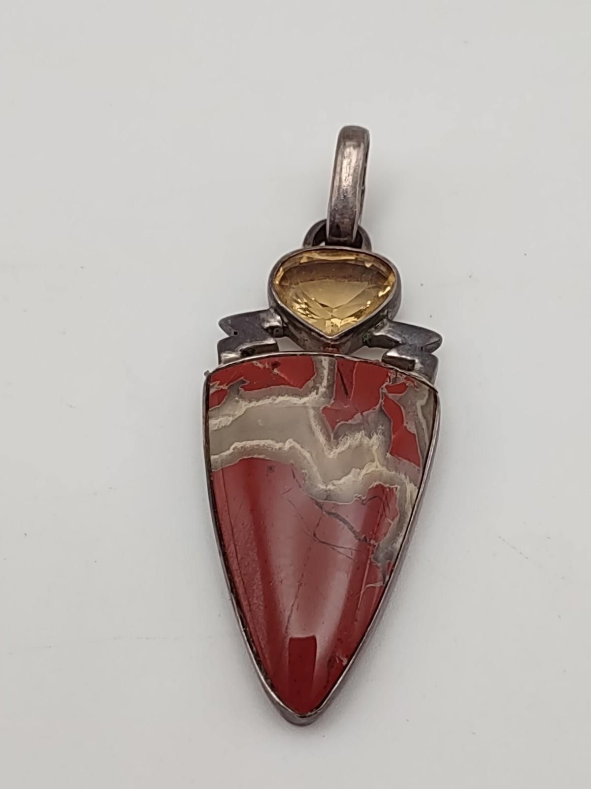 The Unbranded Brand 925 Noreena Jasper & Citrine Pendant 12.27g Size ONE SIZE - 1 Thumbnail