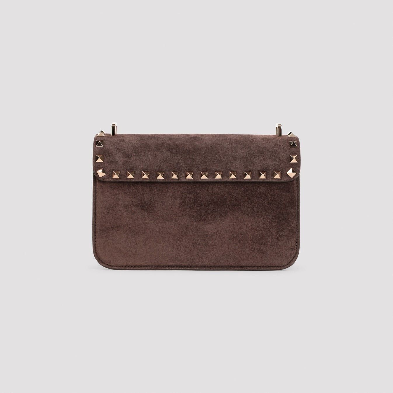 Valentino VALENTINO GARAVANI Rockstud Ebony Brown Suede Shoulder Bag N Size ONE SIZE - 2 Thumbnail