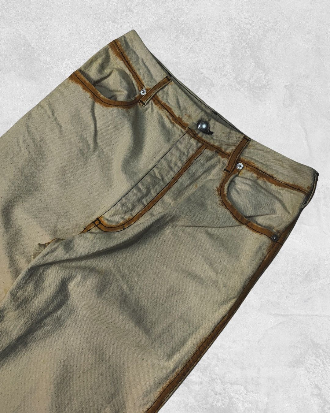 Eckhaus Latta Rust Seam Baggy Denim Pants Size US 30 / EU 46 - 2 Thumbnail