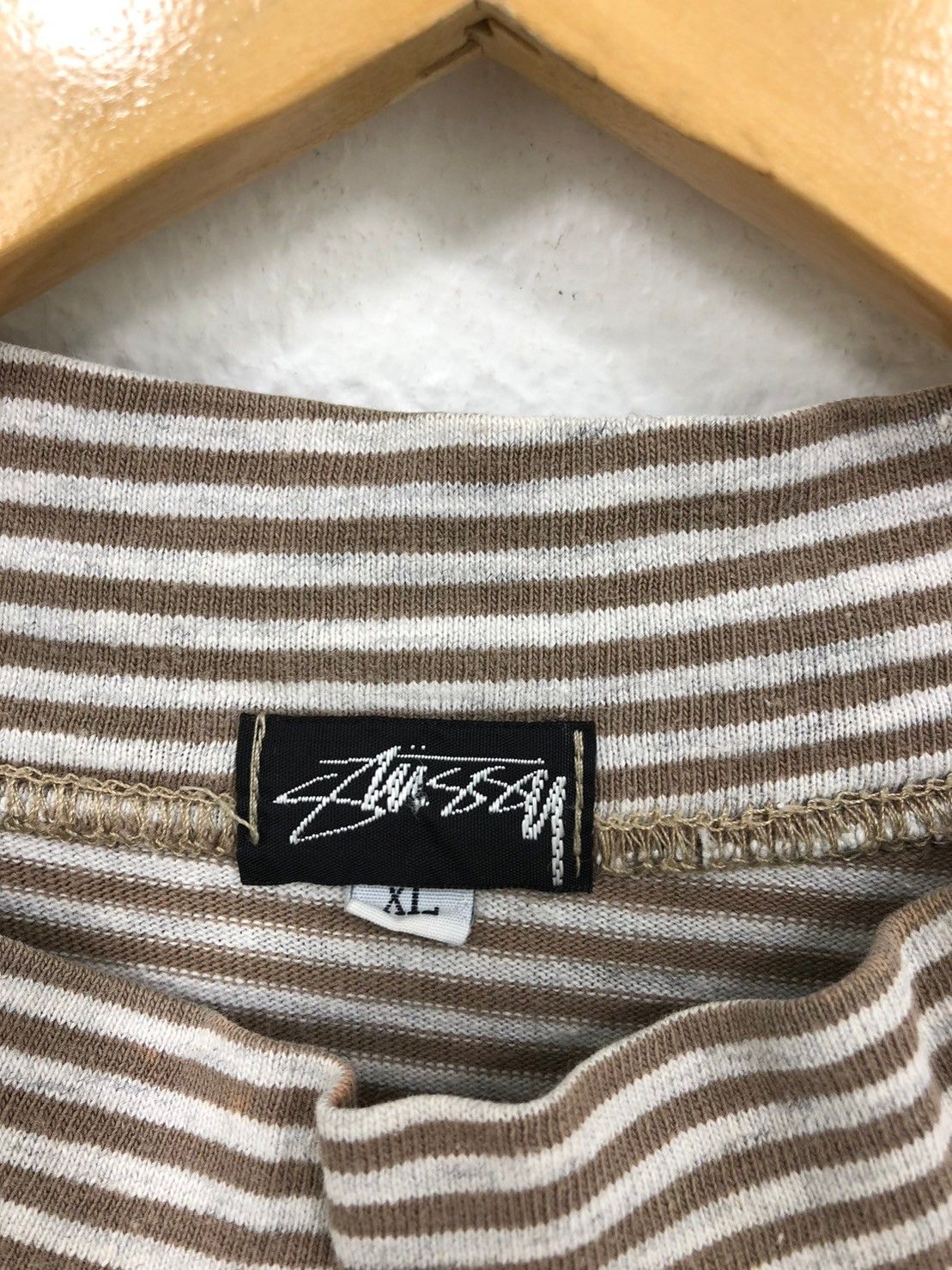 Stussy × Vintage Vintage 80-90's STUSSY striped Pocket shirt BN Size US XL / EU 56 / 4 - 9 Thumbnail