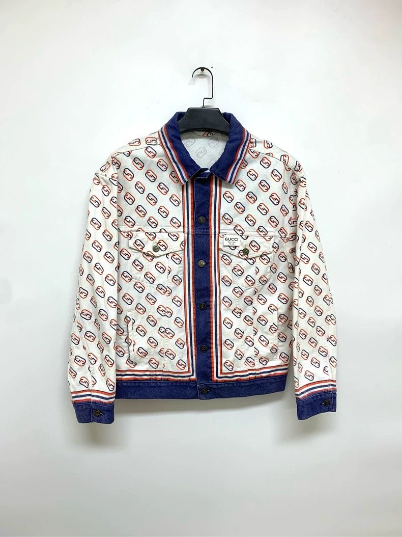 Gucci Gucci Locked double G full-print denim jacket 2503-Nextarro Size US M / EU 48-50 / 2 - 1 Thumbnail
