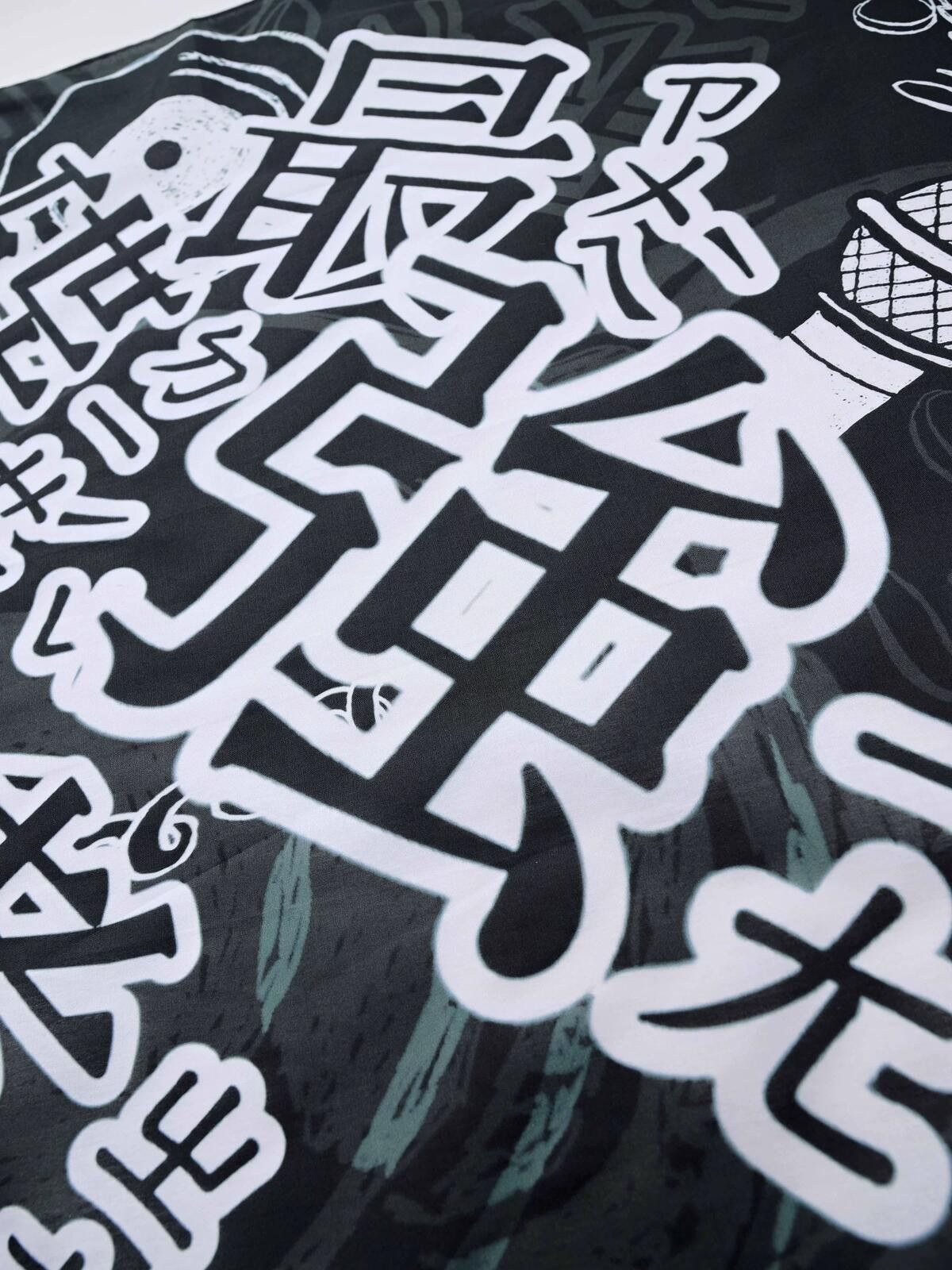 Japanese Brand Y2k Ultimate Deck Master Graphic Japanese Text Print Bandana Size ONE SIZE - 5 Thumbnail