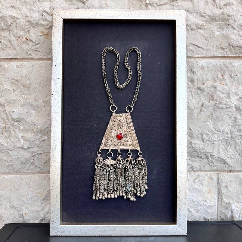 Vintage Antique Yemenite Bedouin Silver Necklace Ethnic Jewelry Size ONE SIZE - 2 Thumbnail
