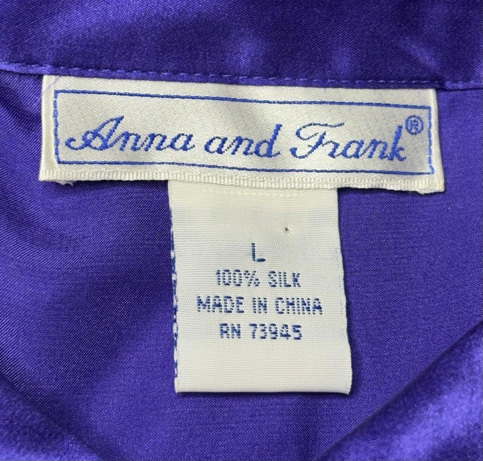 Other Anna & Frank Top Women's Large Silk Satin French Cuffs Size L / US 10 / IT 46 - 2 Thumbnail