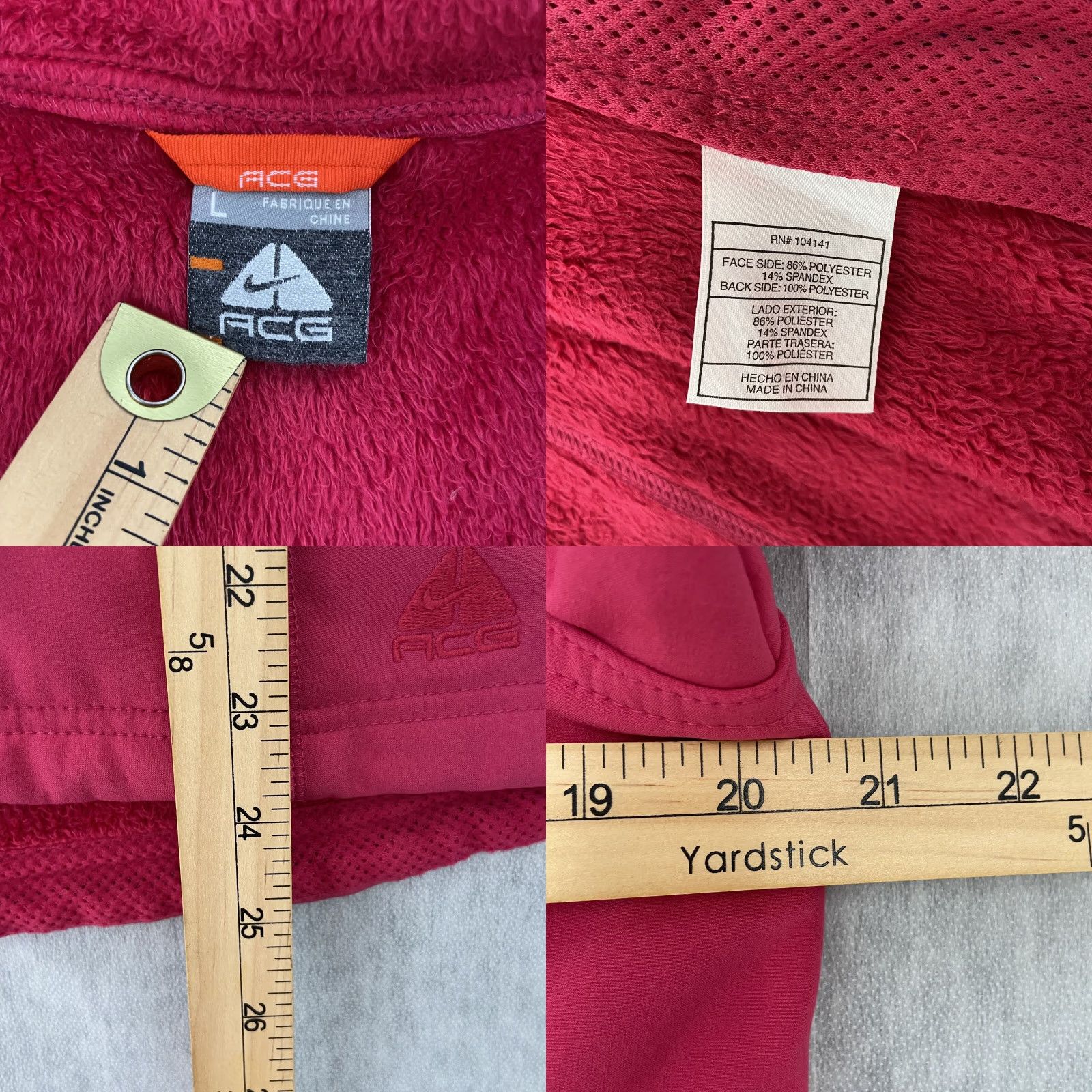 Nike Nike ACG Jacket Womens Large Pink Full Zip Logo Pockets Stretch Coat Adult L Size L / US 10 / IT 46 - 8 Thumbnail