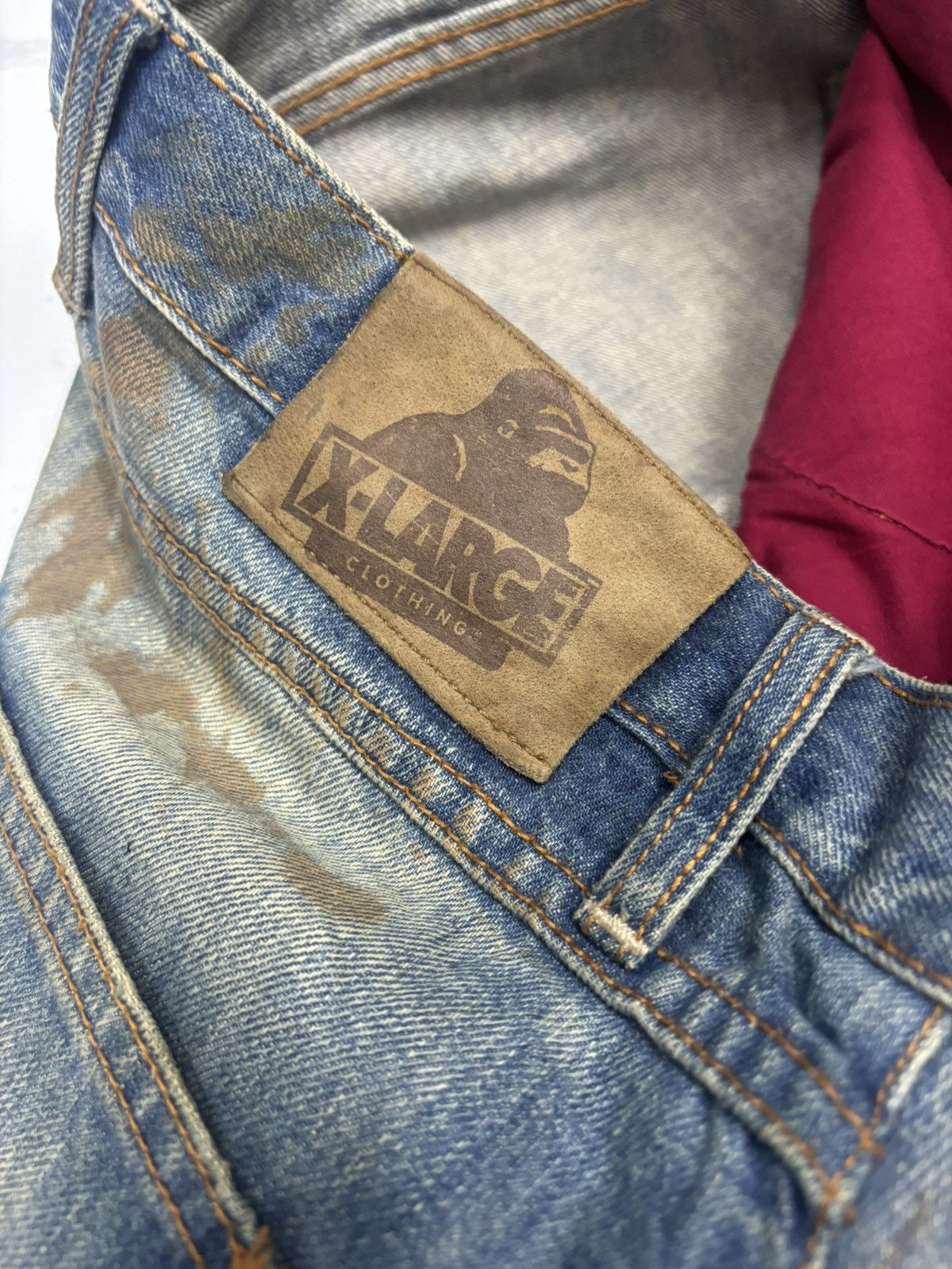 Xlarge RARE🔥X-LARGE MUD WASH ART BAGGY JEANS Size US 34 / EU 50 - 13 Thumbnail