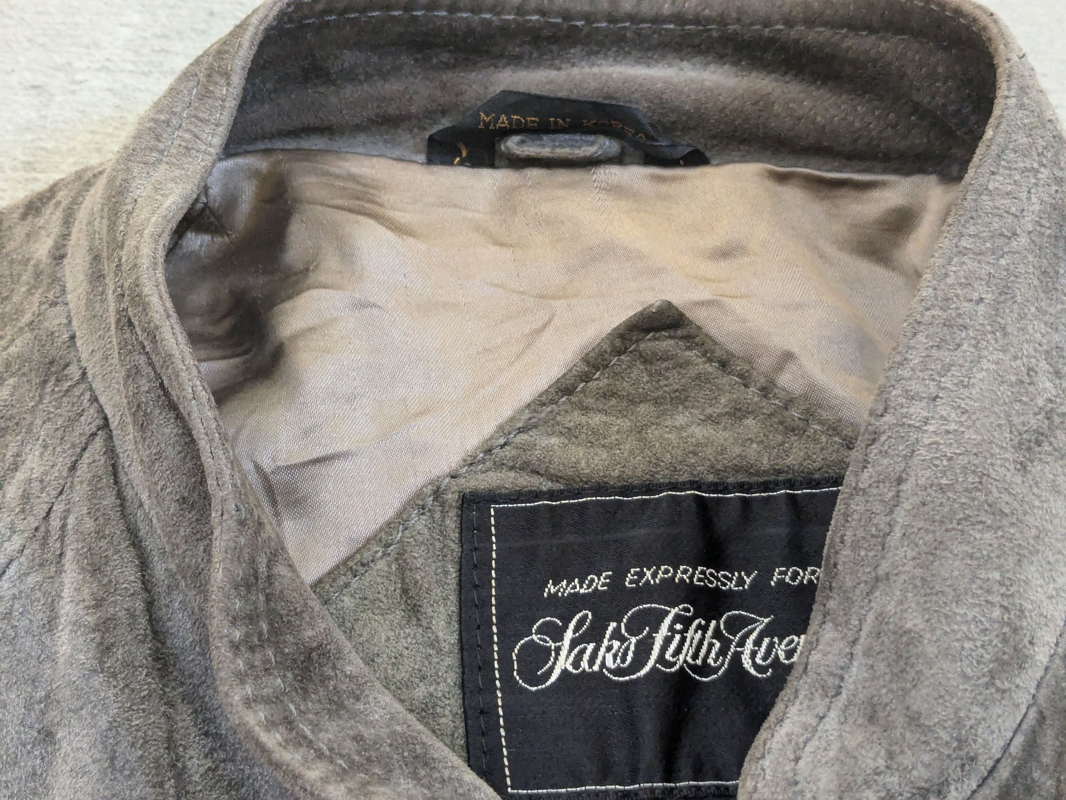 Saks Fifth Avenue Vintage Sak's Fifth Avenue Suede Jacket Gray 42 Large Bomber Size US L / EU 52-54 / 3 - 7 Thumbnail