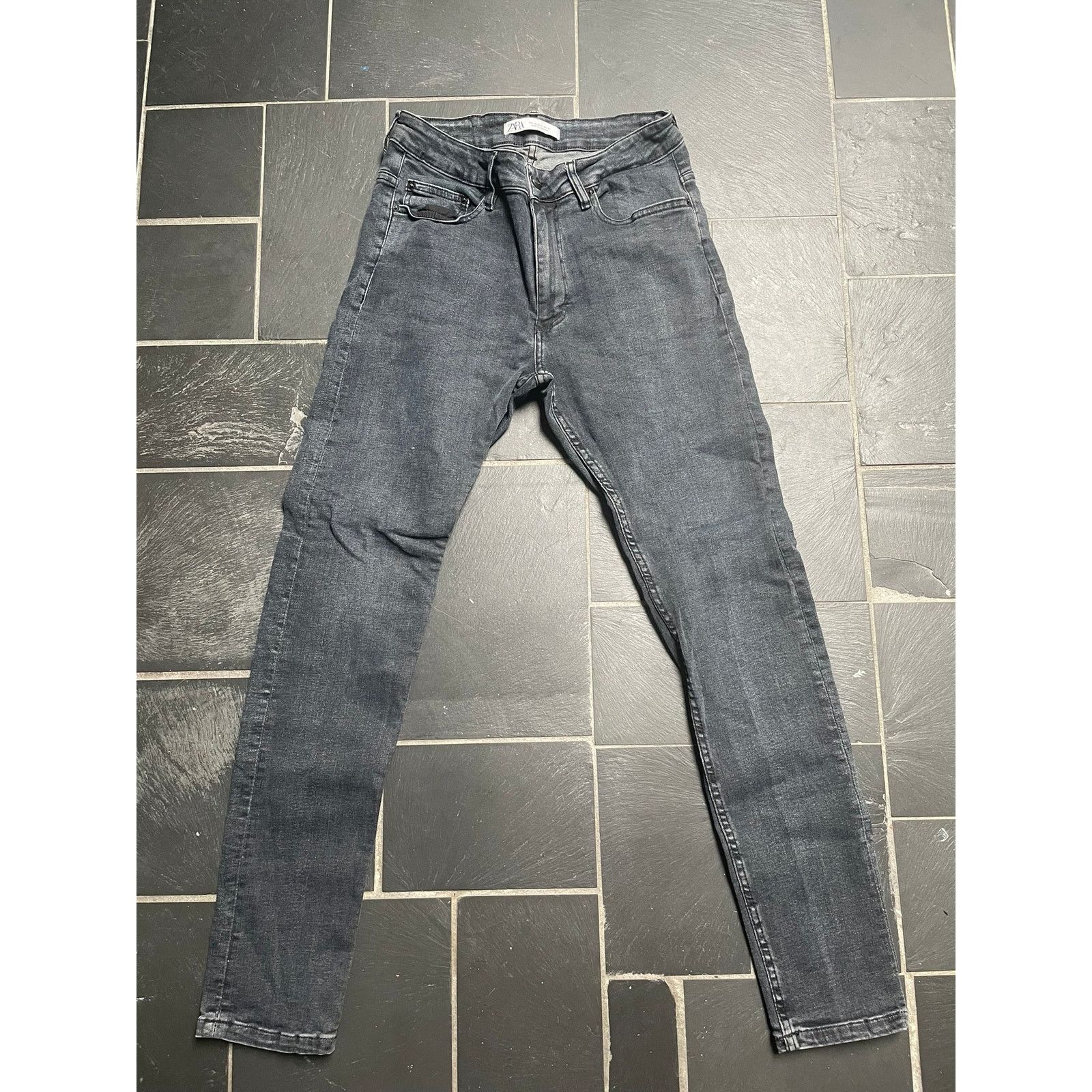 Zara Dark Blue Washed Skinny Denim Jeans ZARA Size US 31 - 1 Thumbnail