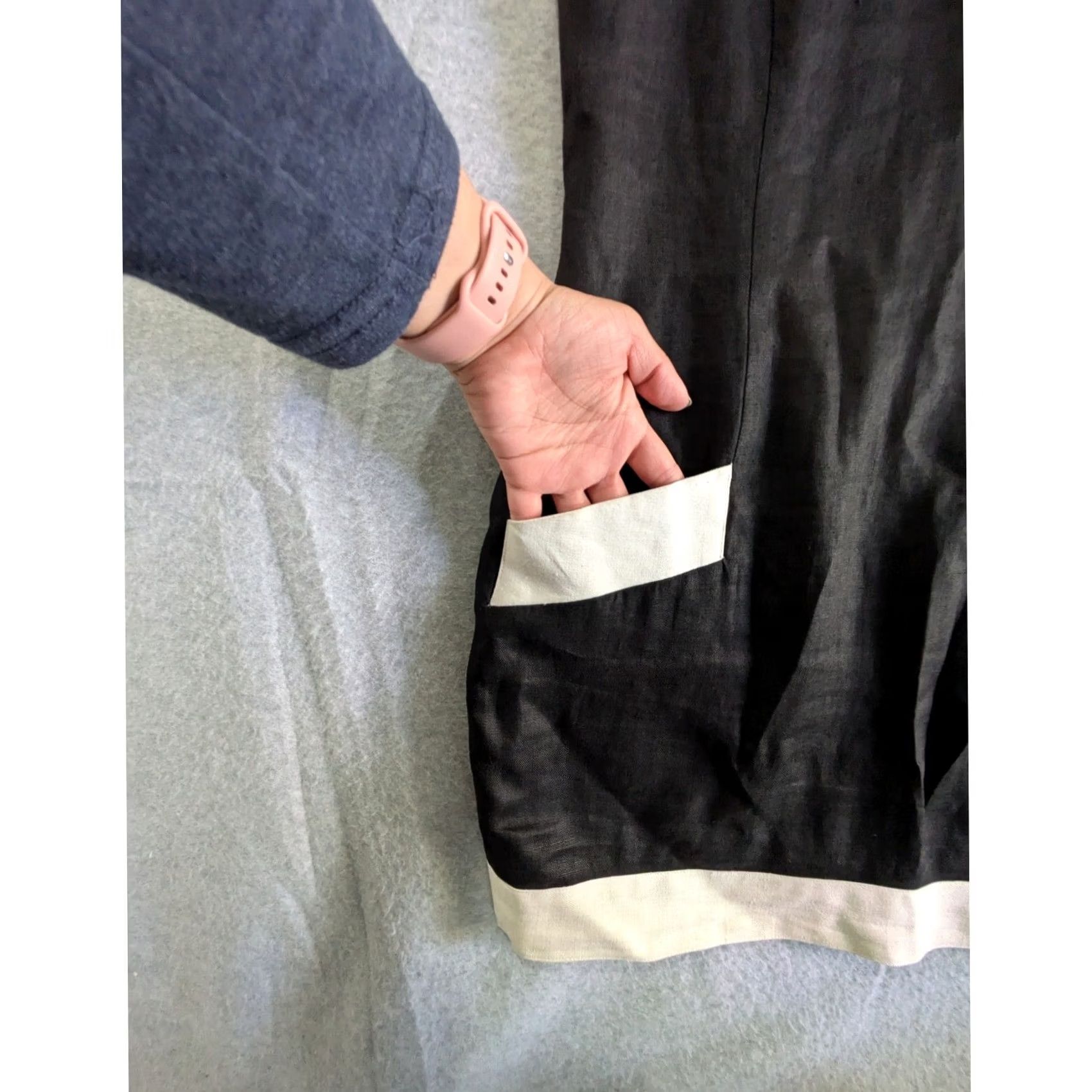Vintage Andrea Jovine Dress Size 6 Black White Trim Linen Sleeveless Classic Mini Size M / US 6-8 / IT 42-44 - 4 Thumbnail