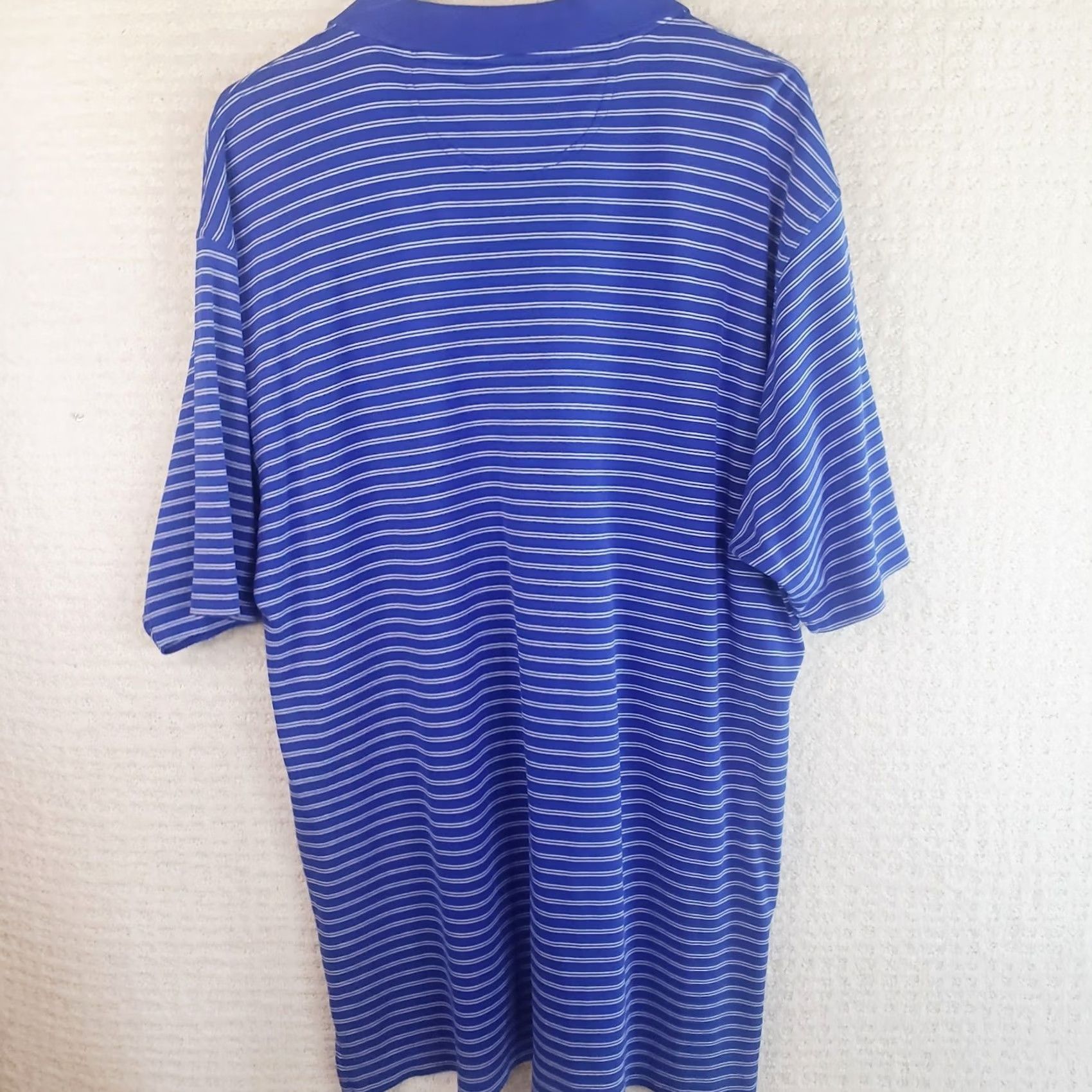Vintage Bobby Jones Polo Shirt Men XL Blue Stripe Short Sleeve Button Collared Classic Breathable Easy Care Golf Spring Island SC Logo Size US XL / EU 56 / 4 - 7 Thumbnail