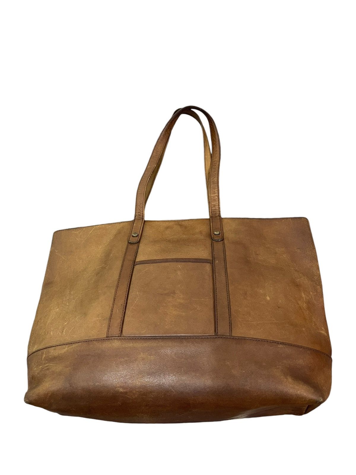 Genuine Leather Full Leather Patina Unknown Japan Tote Shoulder Bag 1🟩2 Size ONE SIZE - 4 Thumbnail