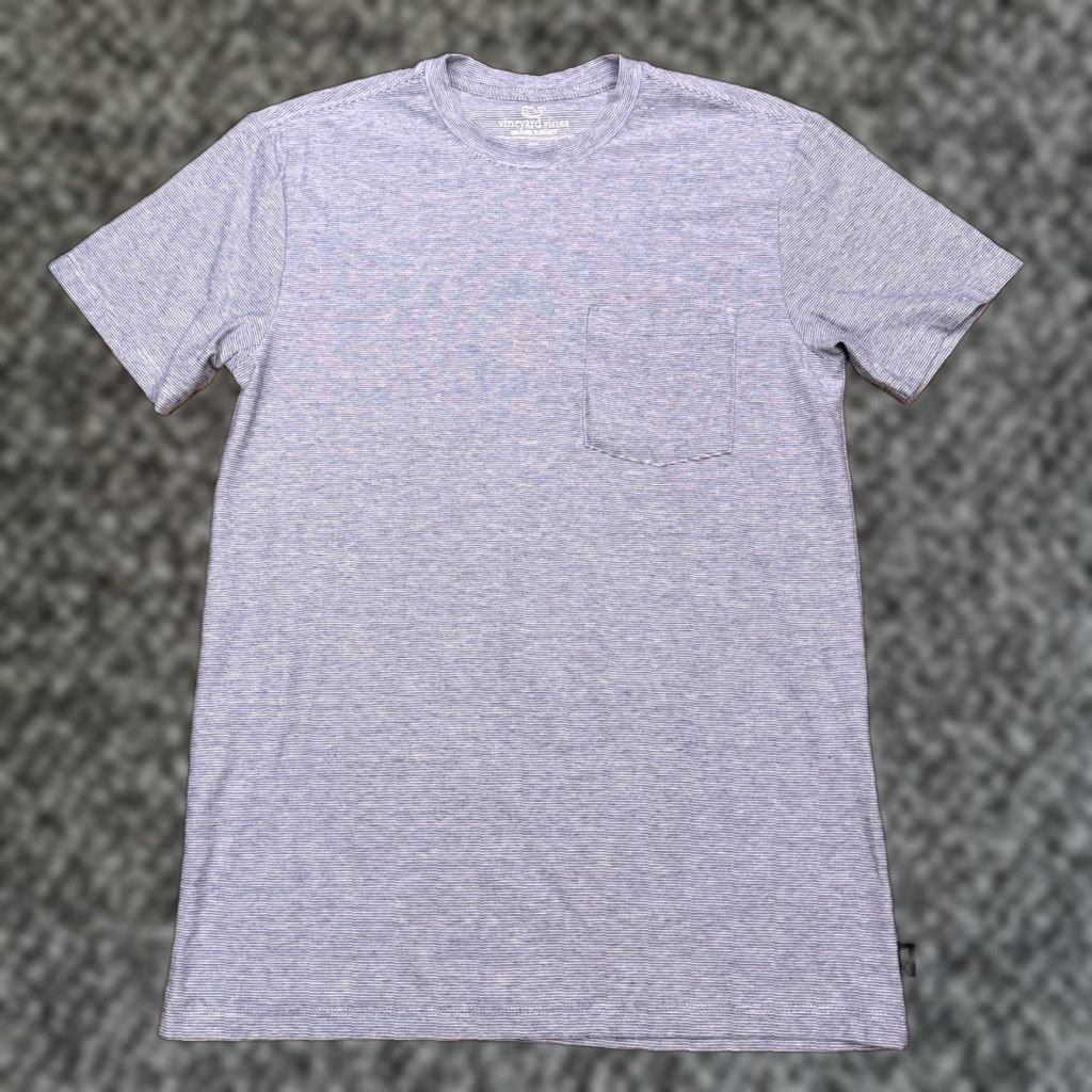Vineyard Vines Vineyard Vines Island Shirt Mens XS Gray Striped Pima Stretch Short Sleeve Crew Neck T-Shirt Logo Knit Cotton Blend Regular Size US XS / EU 42 / 0 - 1 Thumbnail