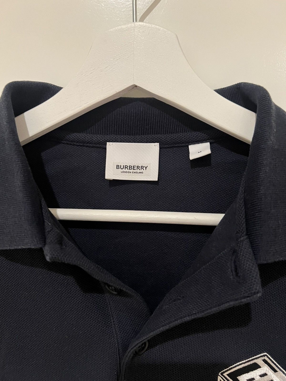 Burberry Burberry Logo Graphic Pique Polo Navy Size US M / EU 48-50 / 2 - 2 Thumbnail