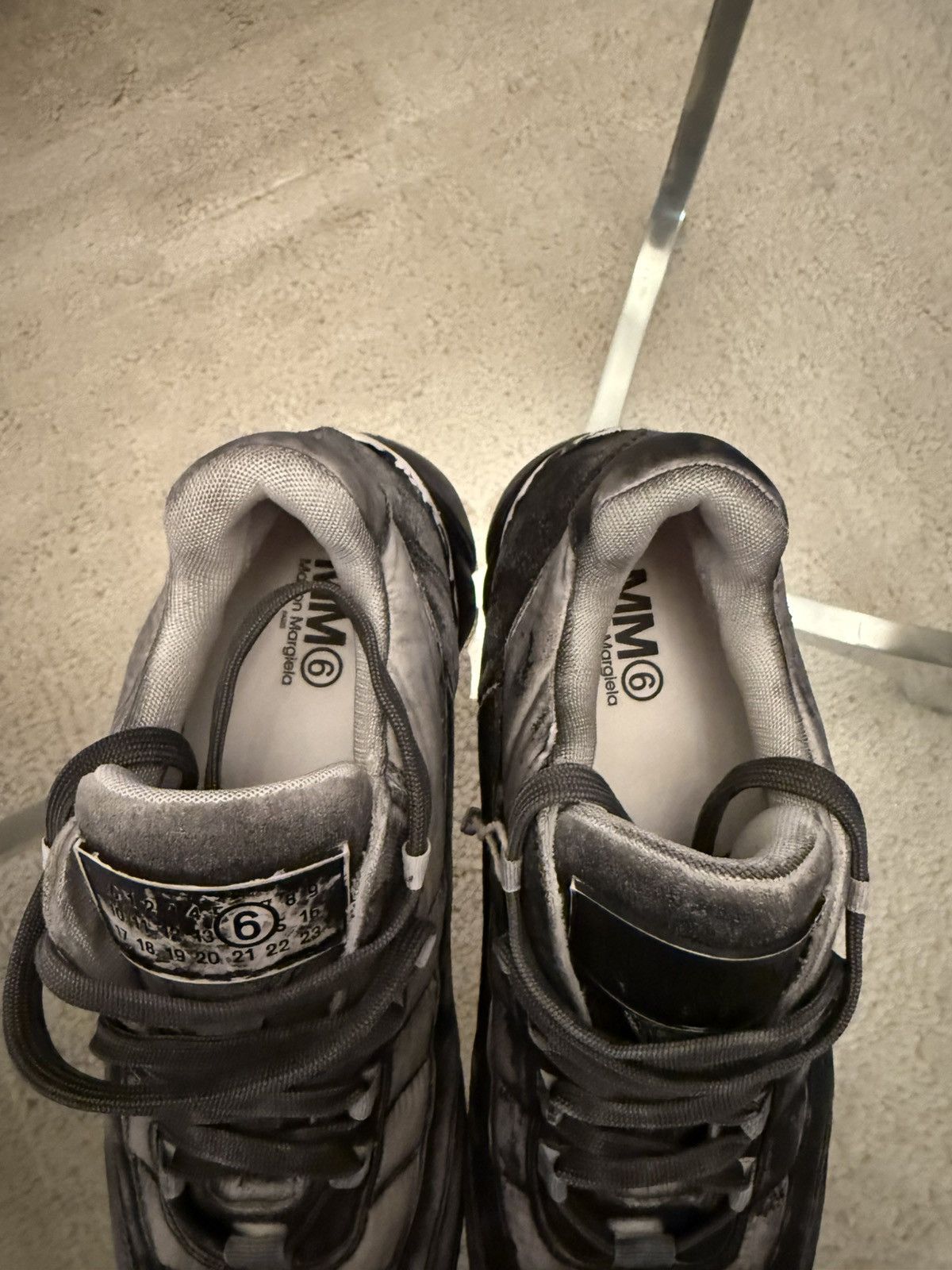 Maison Margiela MM6 Maison Margiela Black Distressed Sneakers Size US 10 / EU 43 - 6 Thumbnail