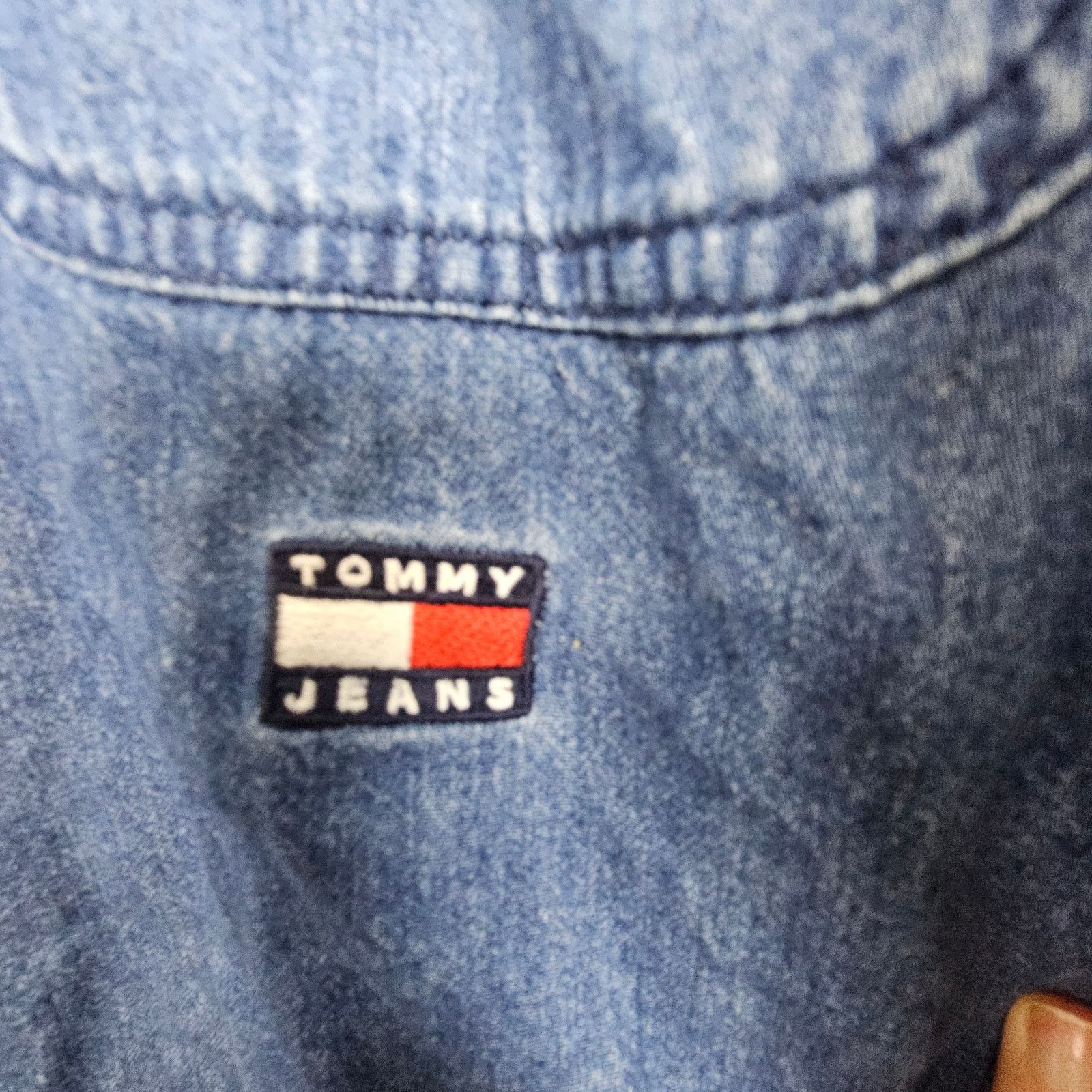 Vintage Y2K Tommy Hilfiger Jeans Mens Denim Shirt Sz L