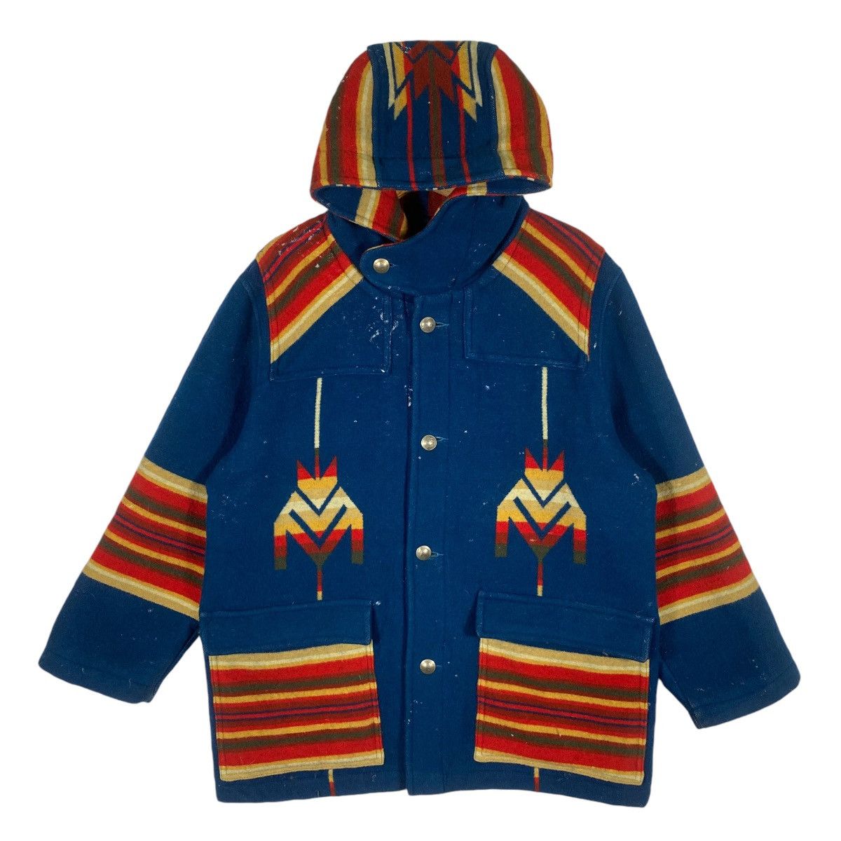 Vintage Vintage 90s Acoustic Native American Wool Hoodie Size US M / EU 48-50 / 2 - 2 Thumbnail