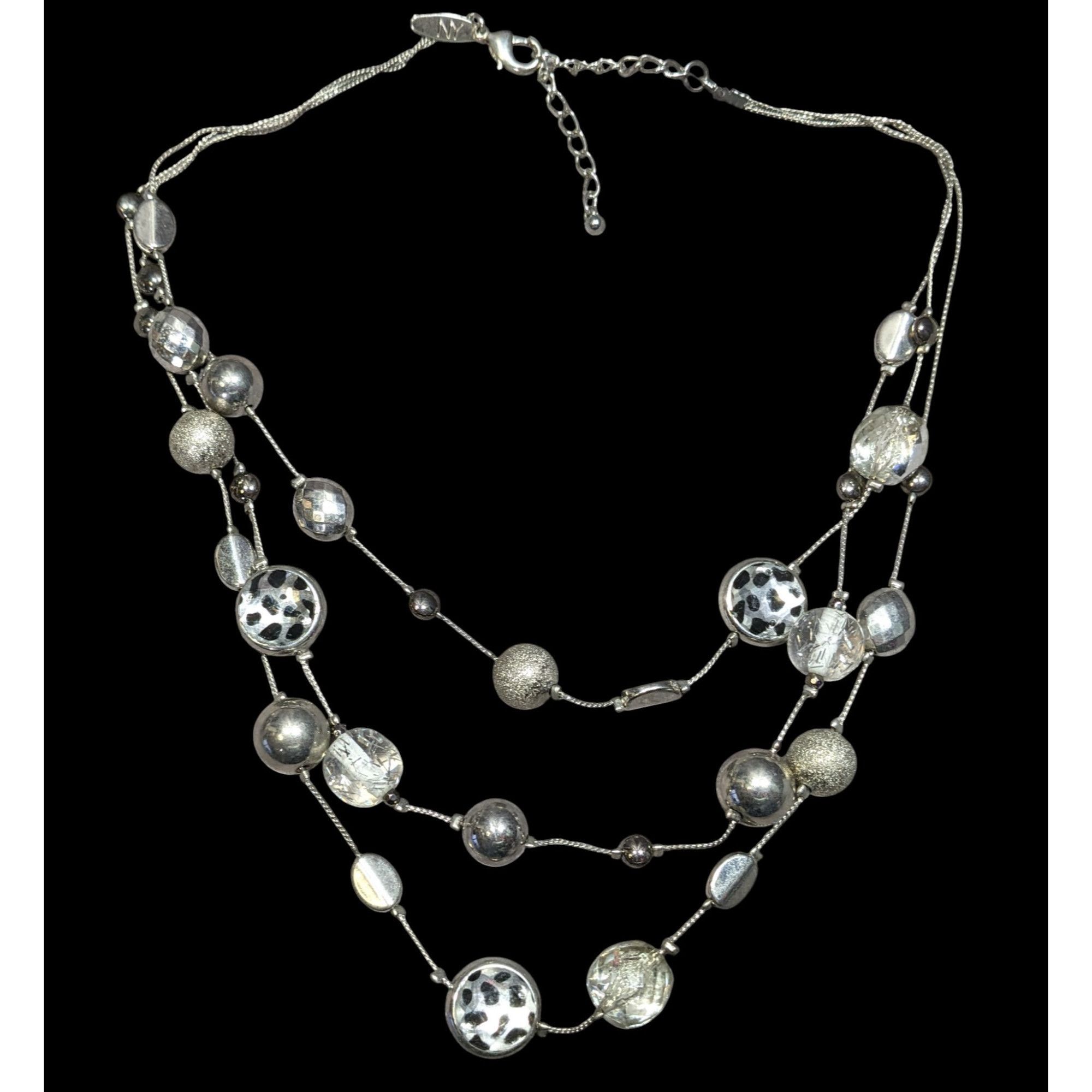 Other NY Collection Y2K Animal Print Layered Silver-Tone Necklace Size ONE SIZE - 1 Thumbnail