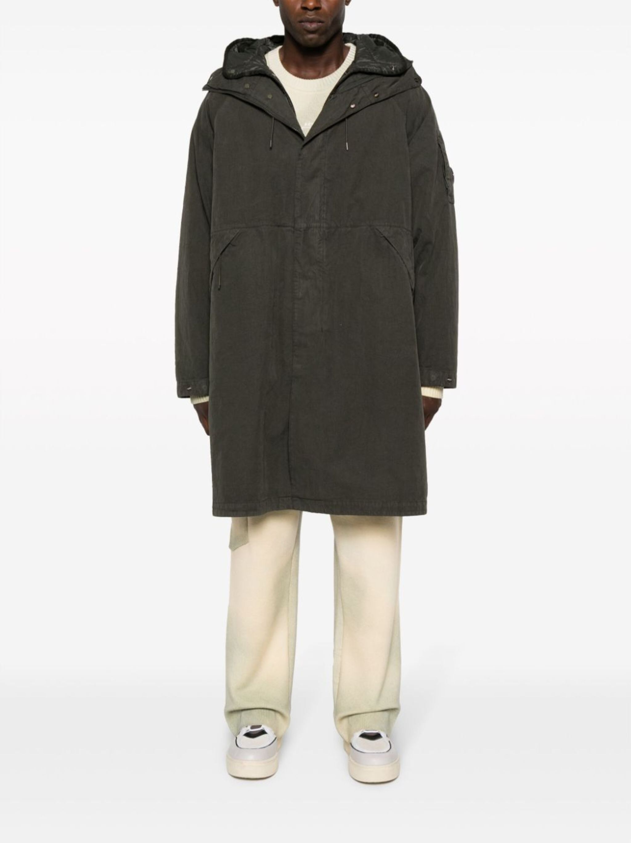 C.P. Company o1y1224 Logo Hooded Parka in Dark Green Size US S / EU 44-46 / 1 - 1 Thumbnail