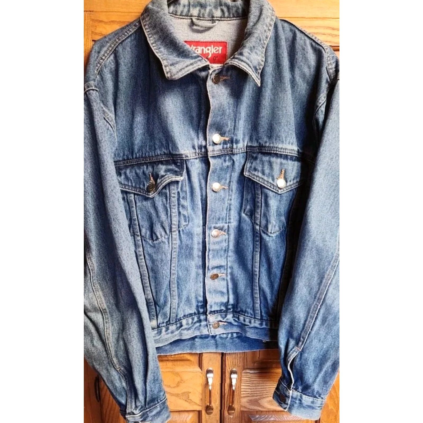 Wrangler VINTAGE Wrangler Hero Jacket Mens M Medium Denim Blue Trucker Button Up 90s Western Casual Shirt Size US 31 - 2 Thumbnail