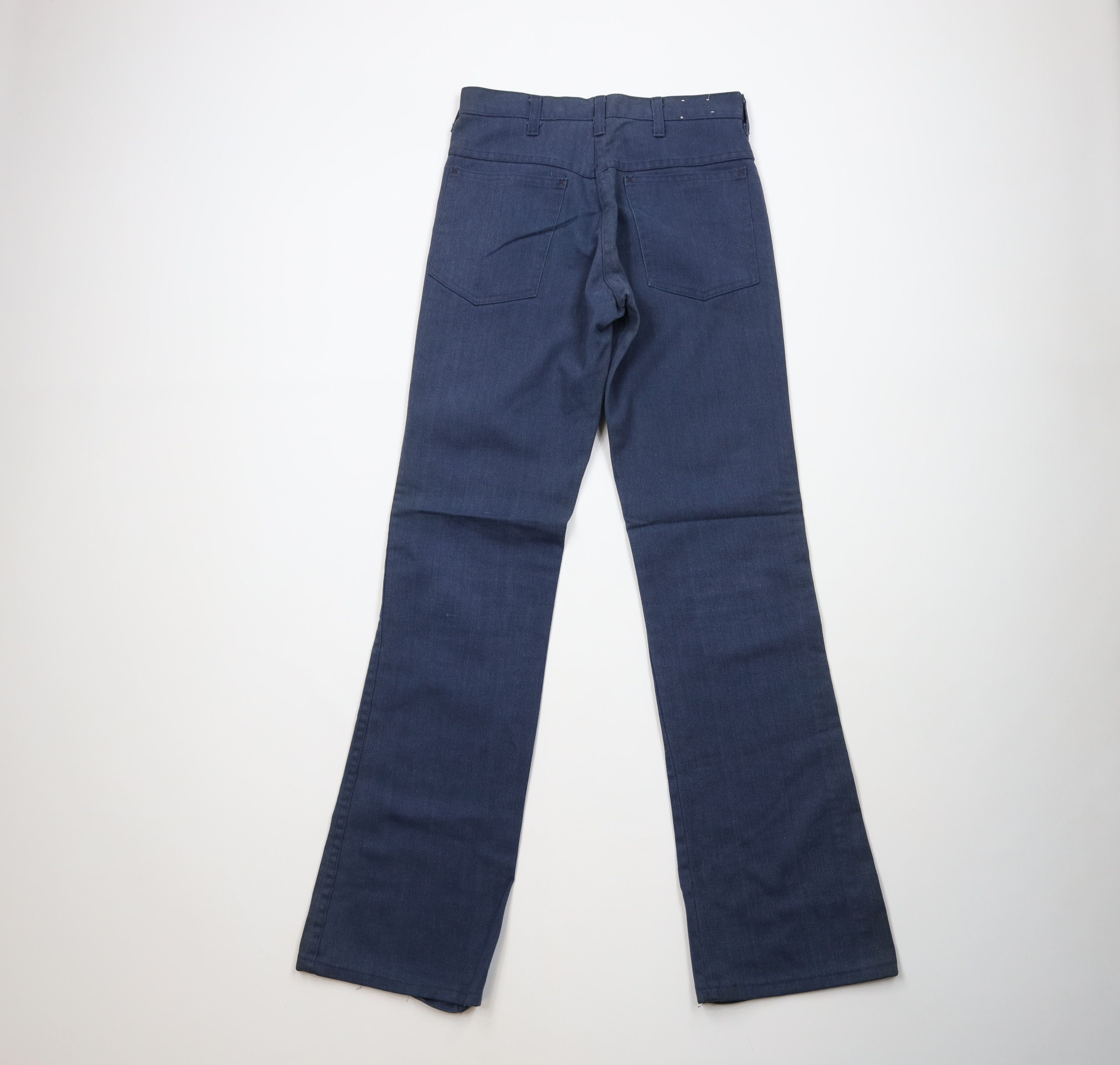 Vintage Vintage 70s Streetwear Flared Wide Leg Denim Jeans Blue USA Size US 28 / EU 44 - 9 Thumbnail